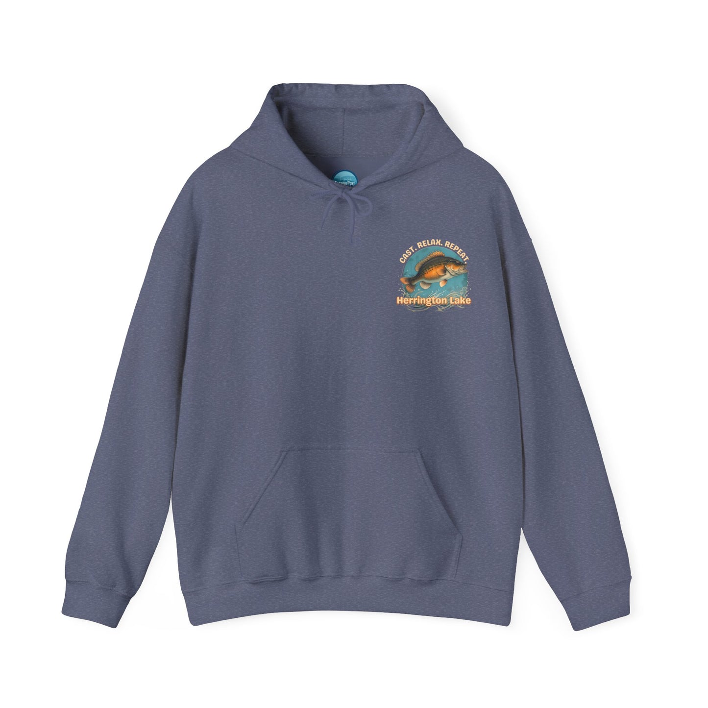 Cast. Relax. Repeat. Herrington Lake Double-Sided Unisex Heavy Blend™ Hooded Sweatshirt