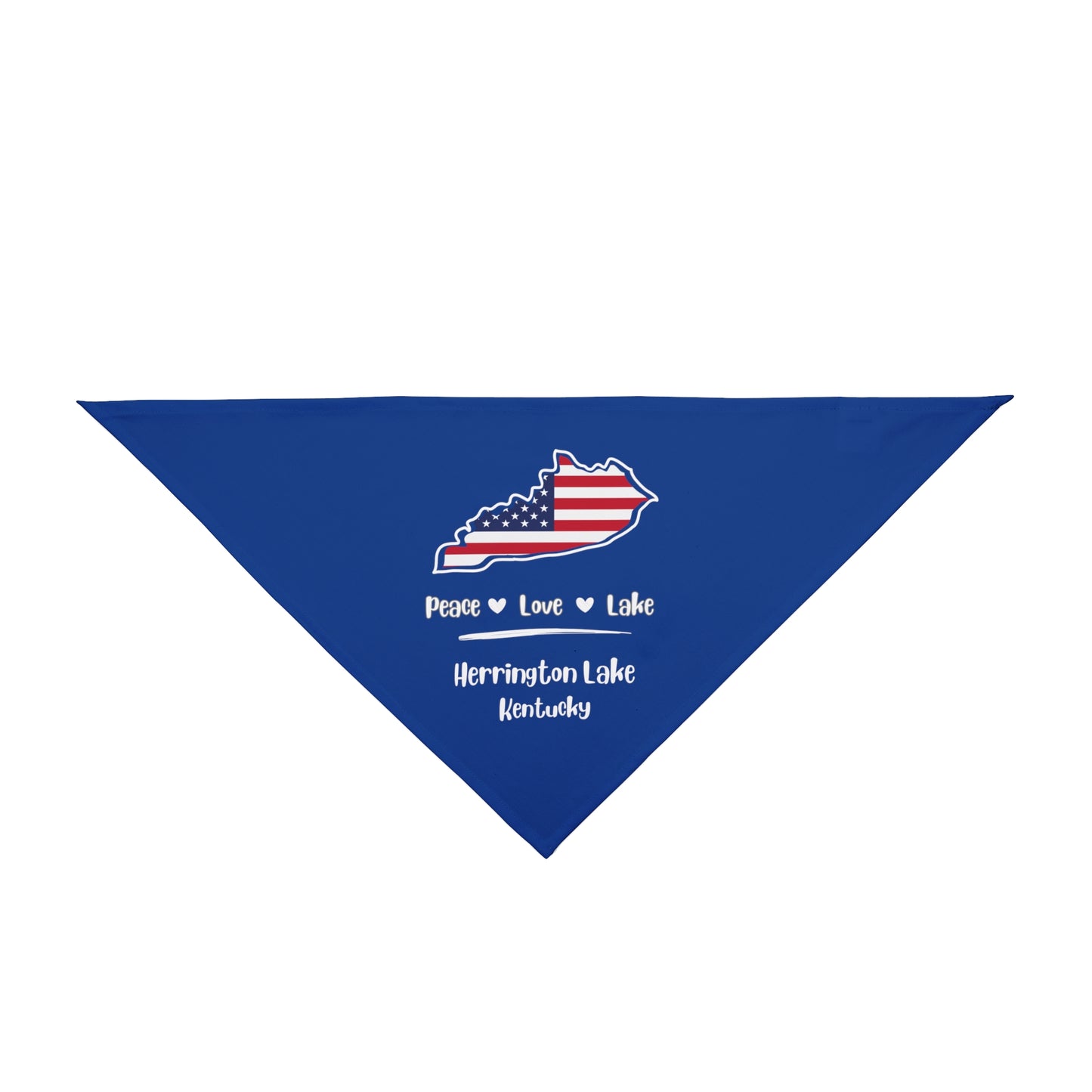 Peace, Love, Lake Pet Bandana, Dark Blue