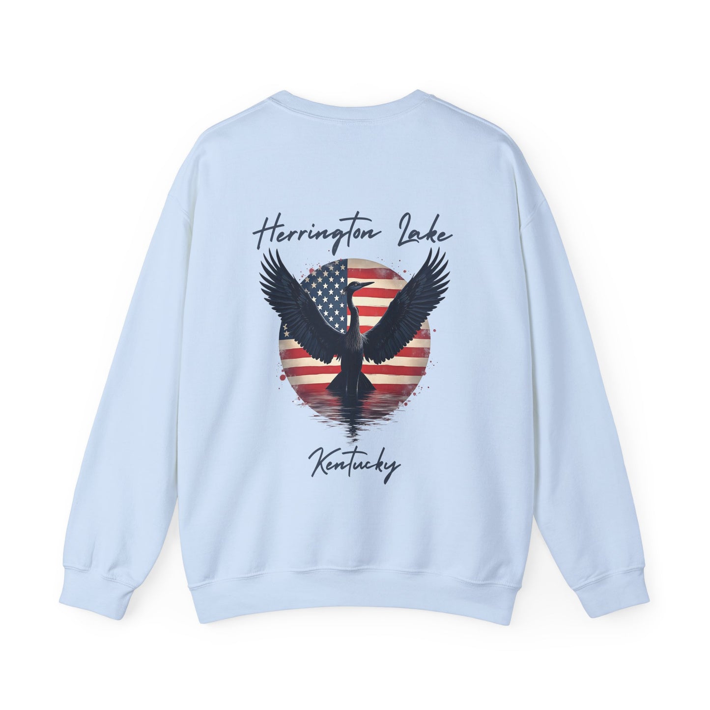 "Liberty Heron" Lake Patriots Collection Double-Sided Print Unisex Heavy Blend™ Crewneck Sweatshirt