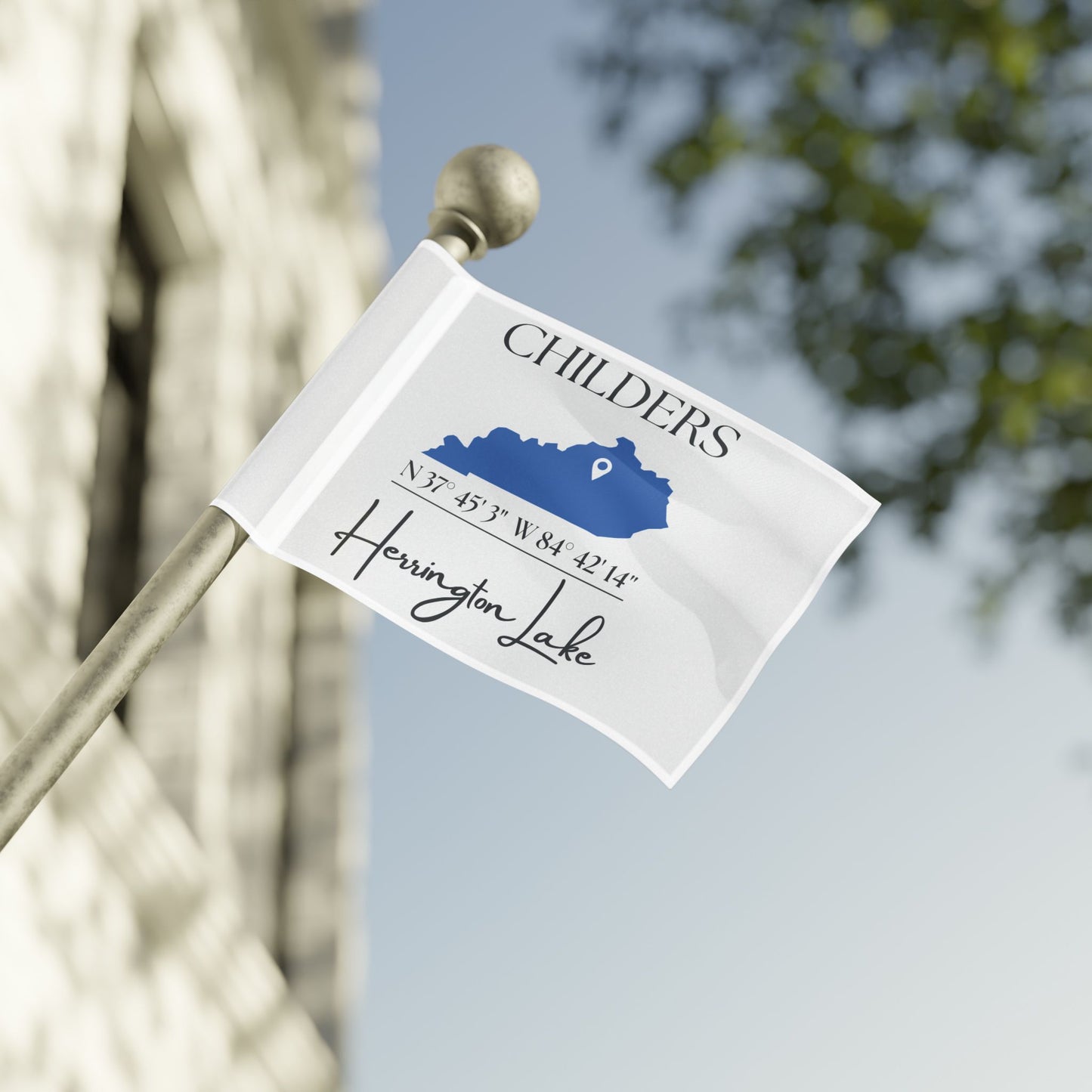 Personalized Custom Herrington Lake Name & Coordinates Flag