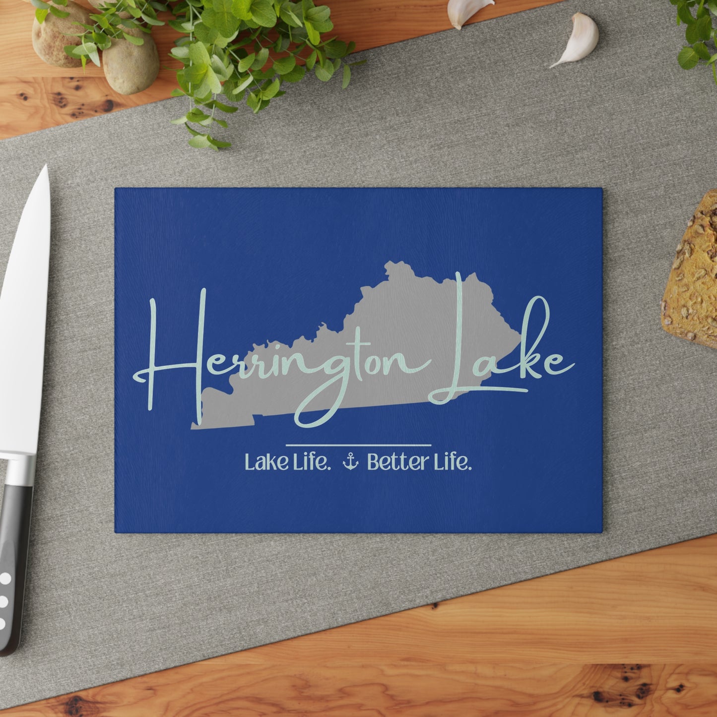 Herrington Lake Signature Collection Glass Cutting Board - Dark Blue