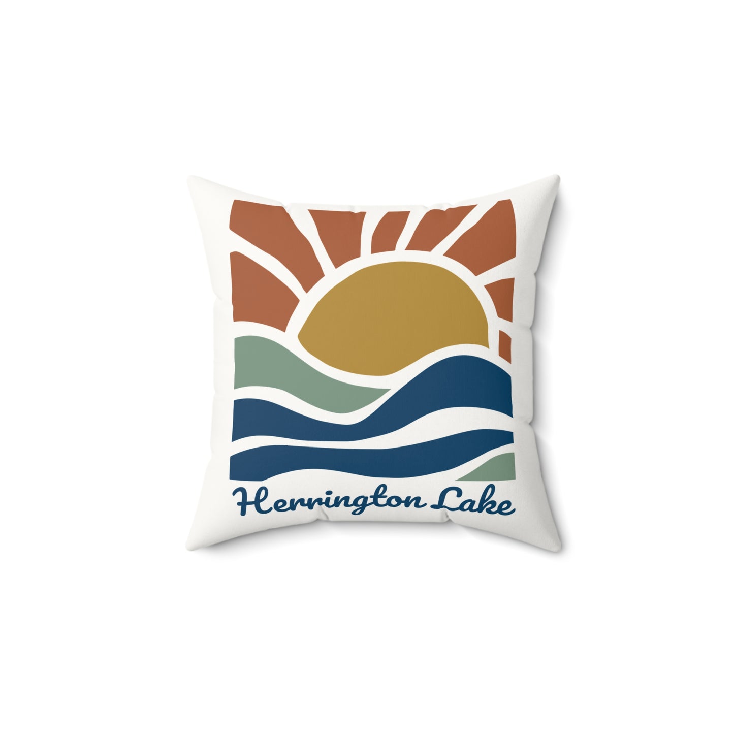"Sunrise Serenity" Herrington Lake Reversible Faux Suede Square Pillow