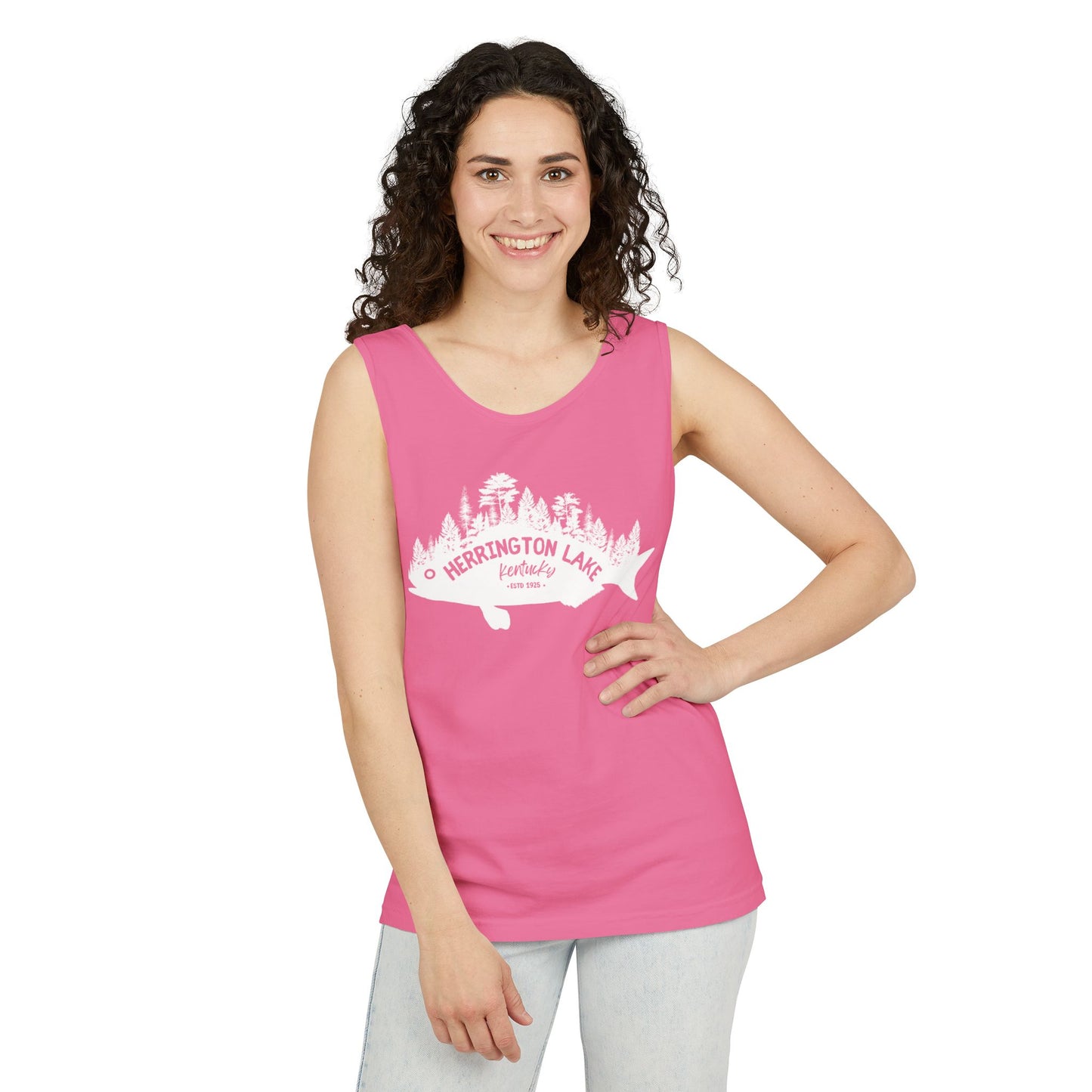 "Fishy Landscape" Garment-Dyed Comfort Colors Cotton Tank Top