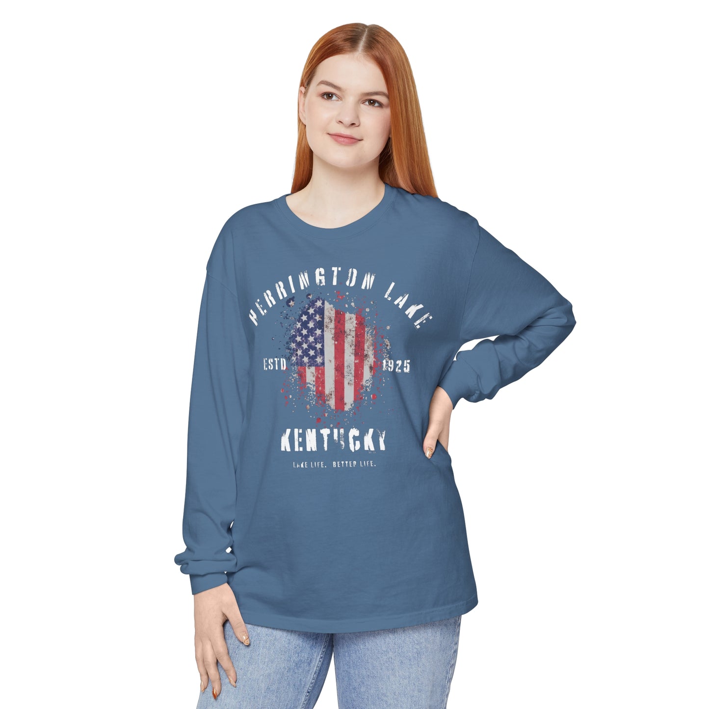 Herrington Lake Patriots Garment-Dyed Premium Comfort Colors™ Long Sleeve T-Shirt