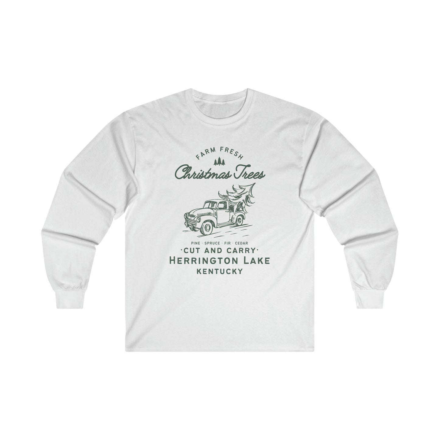 "Herrington Lake Christmas Trees" Ultra Cotton Long Sleeve Tee