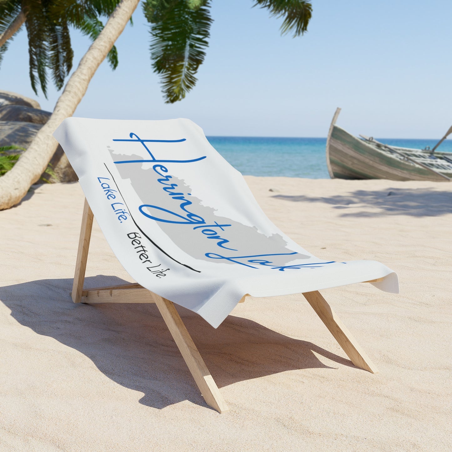 Herrington Lake Signature Collection Beach Towel (White)