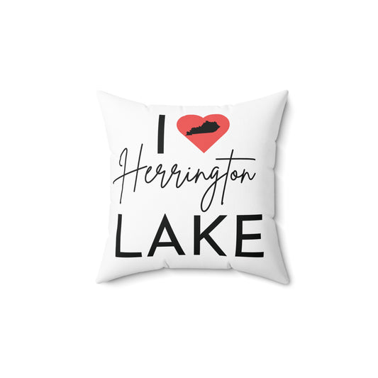I ❤️ Herrington Lake Spun Polyester Square Accent Pillow