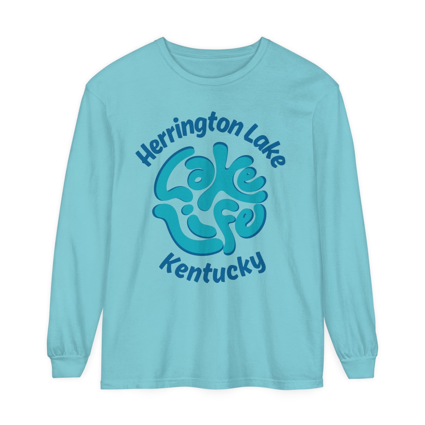 Herrington Lake Spring Pastels "Lake Life" Garment-Dyed Premium Comfort Colors™ Long Sleeve T-Shirt