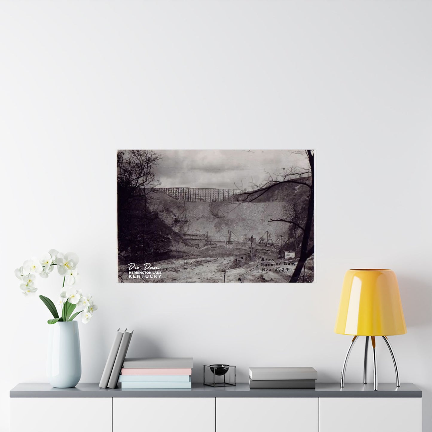 "Dix Dam Face in Progress" Lake History Collection Matte Poster (175gsm Archival Paper)