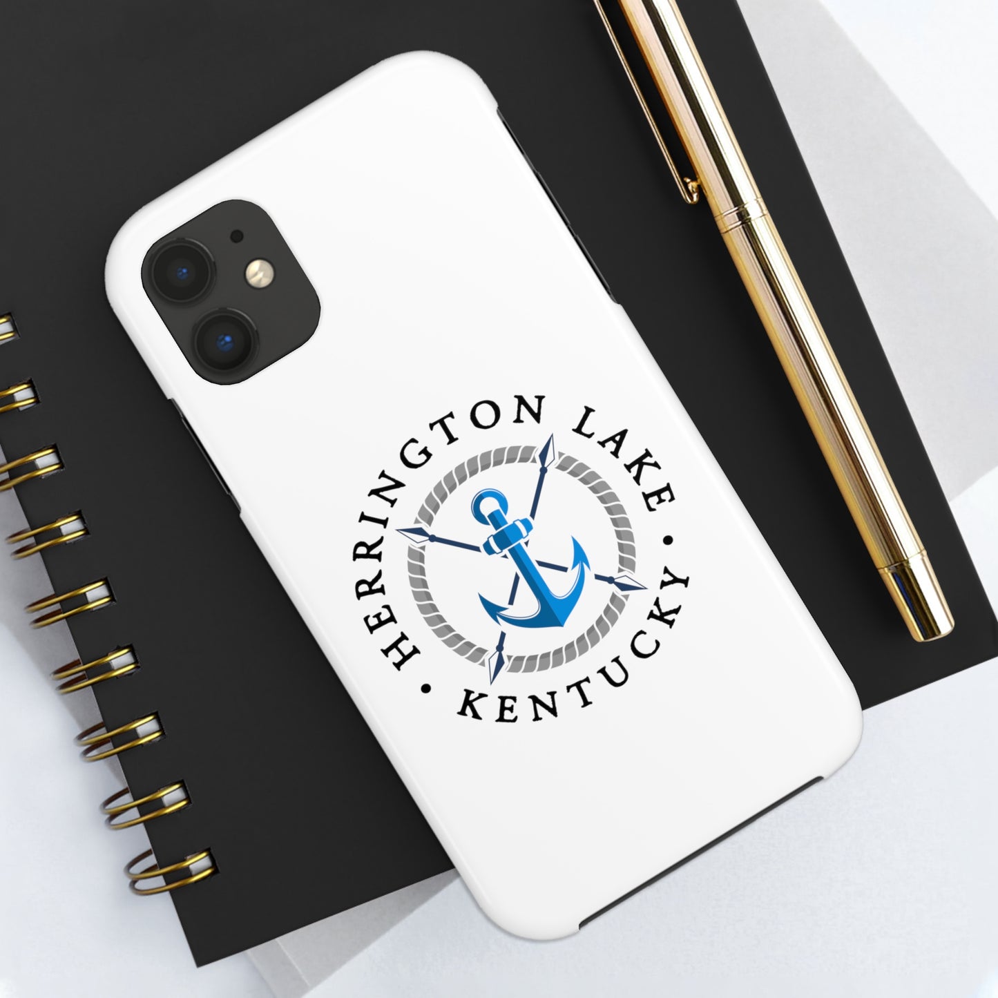 Herrington Lake Nautical Tough Phone Cases, White