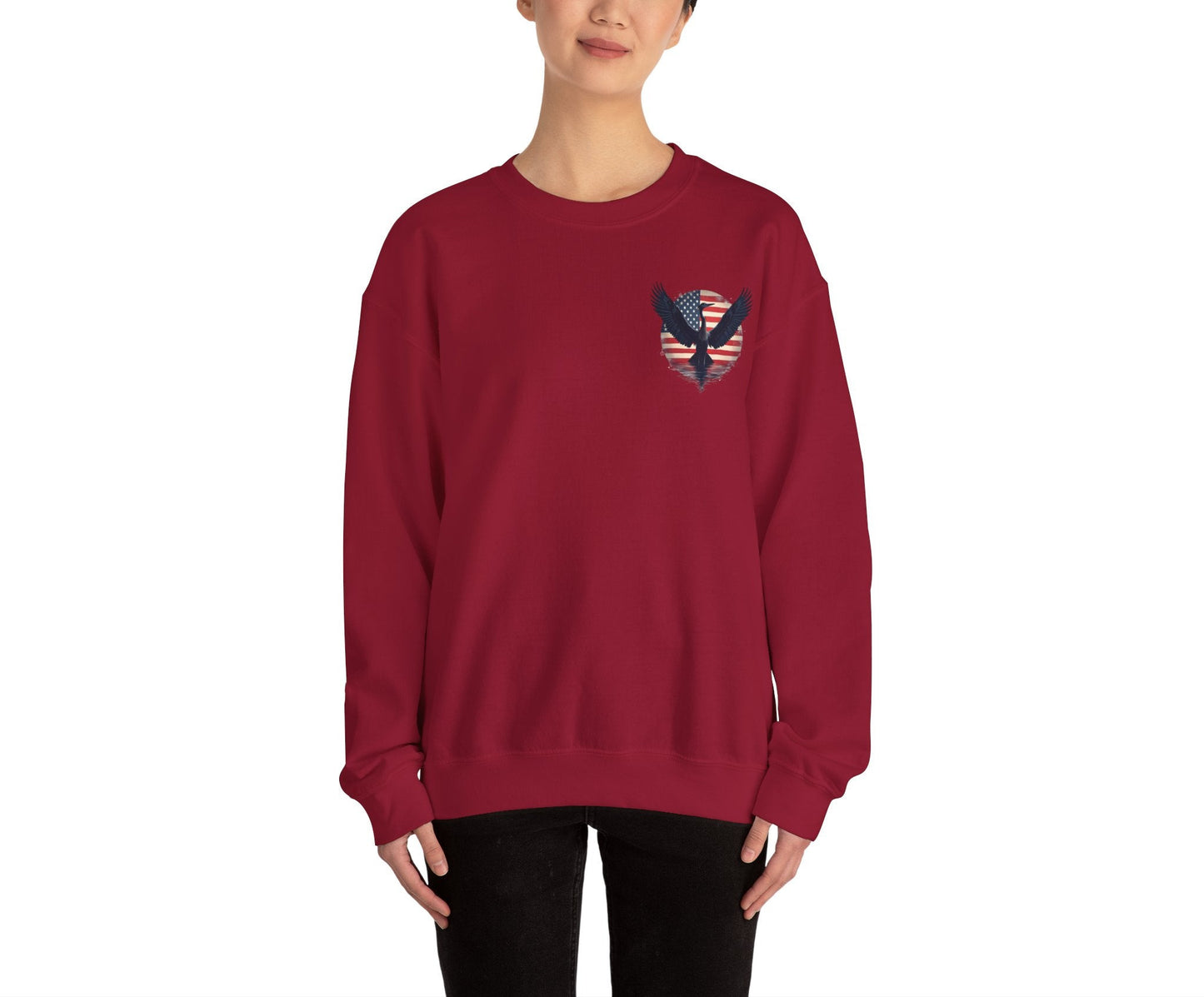 "Liberty Heron" Lake Patriots Collection Double-Sided Print Unisex Heavy Blend™ Crewneck Sweatshirt