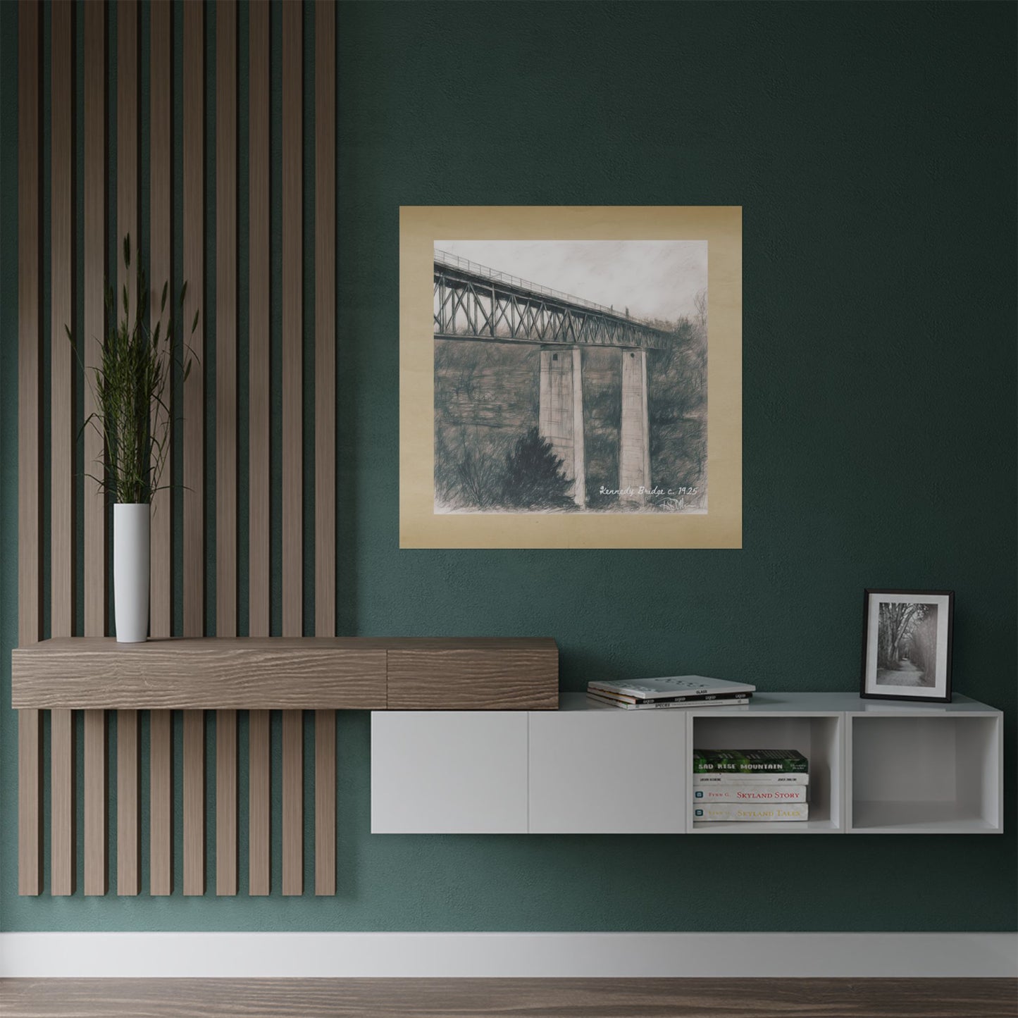 Kennedy Bridge c. 1925 in Pencil Satin Fine Art Poster Print (300gsm)