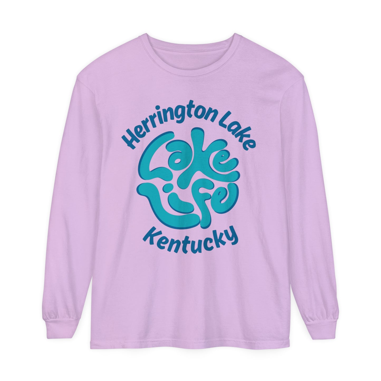 Herrington Lake Spring Pastels "Lake Life" Garment-Dyed Premium Comfort Colors™ Long Sleeve T-Shirt