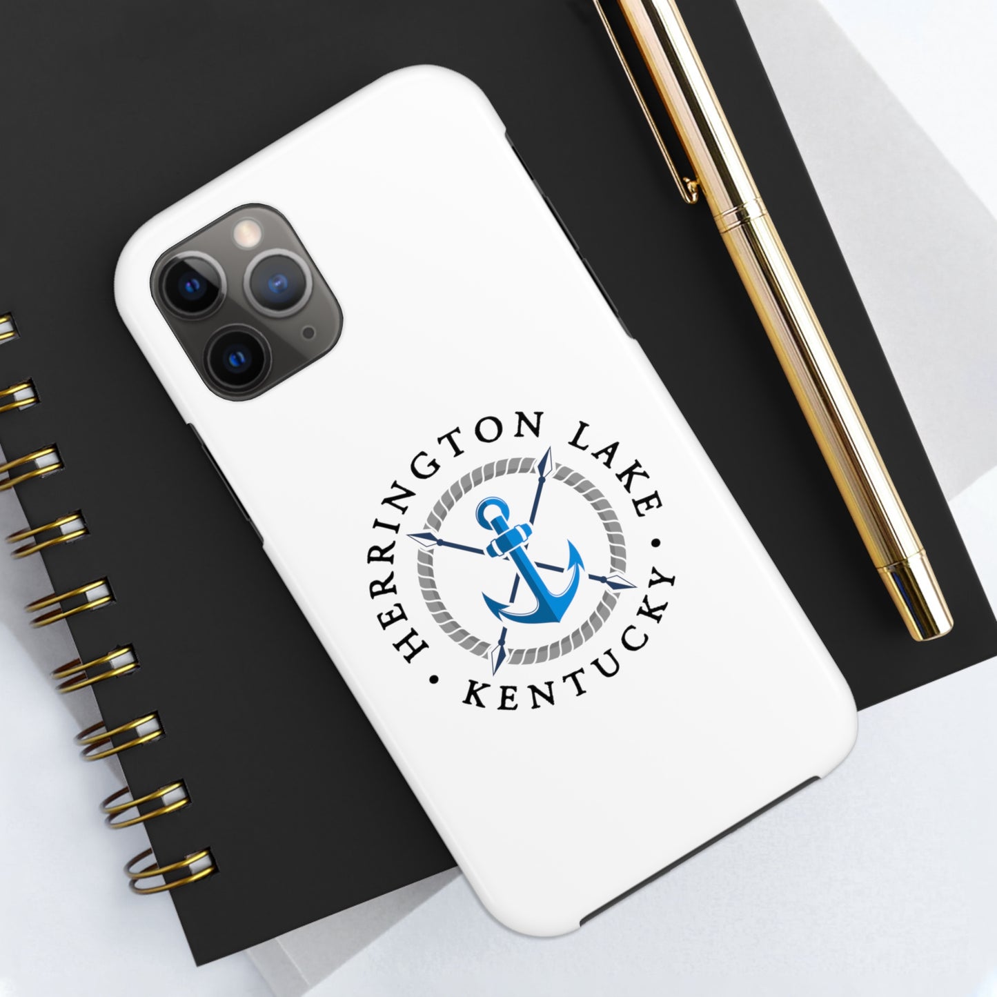 Herrington Lake Nautical Tough Phone Cases, White