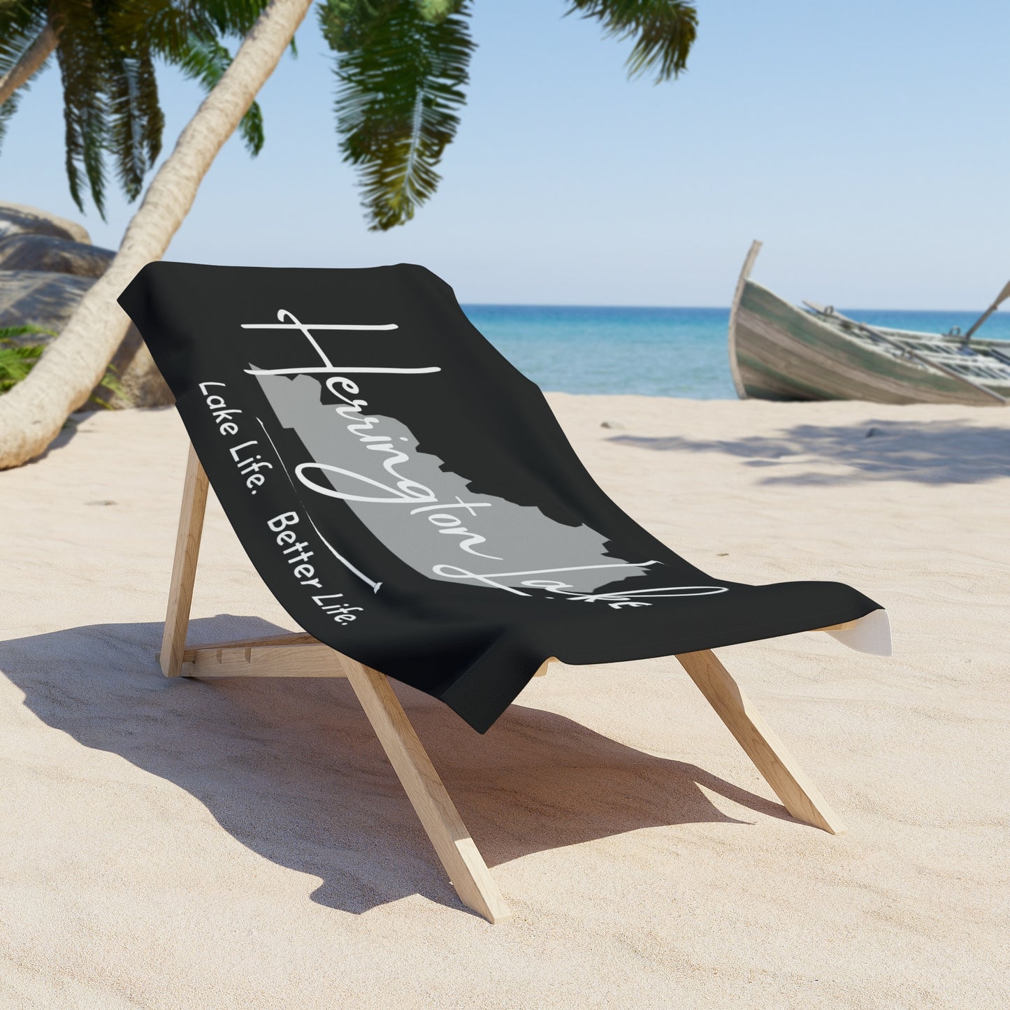 Herrington Lake Signature Collection Beach Towel (Black)