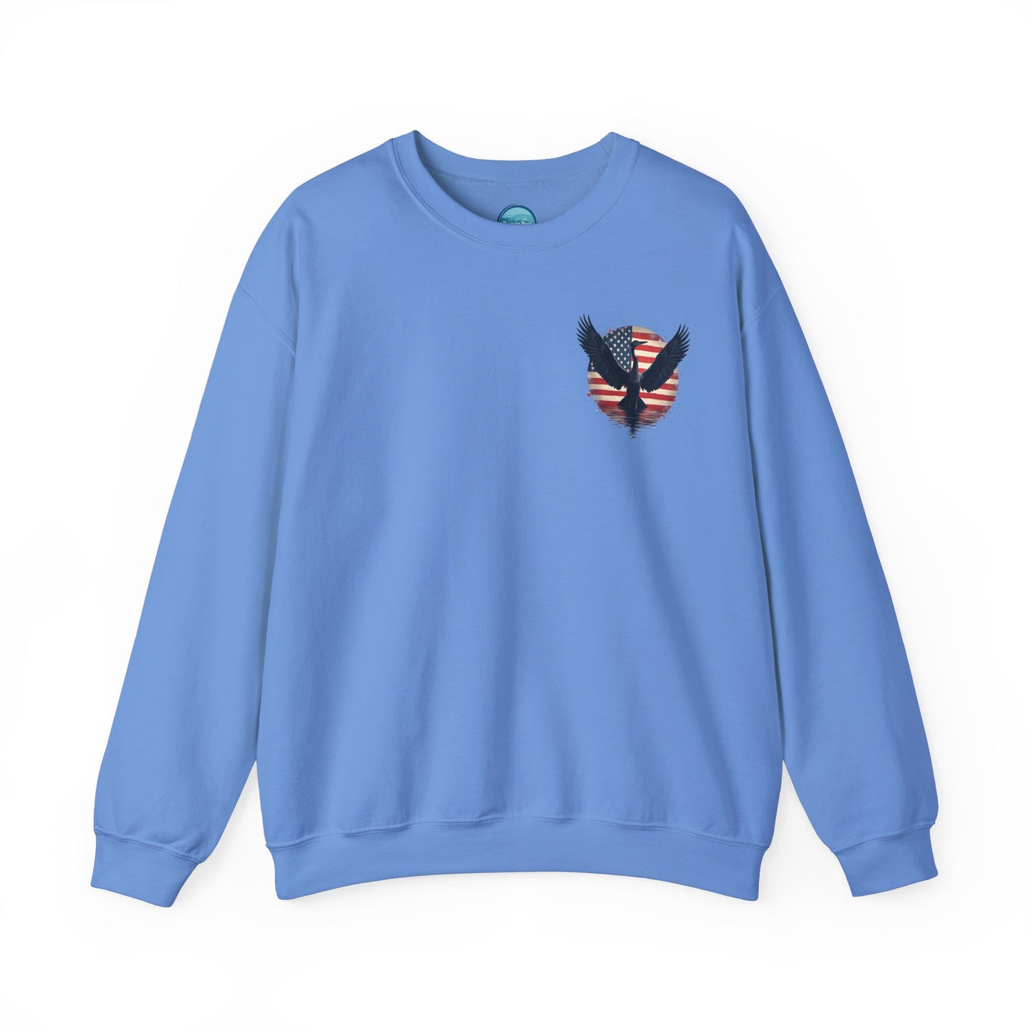"Liberty Heron" Lake Patriots Collection Double-Sided Print Unisex Heavy Blend™ Crewneck Sweatshirt