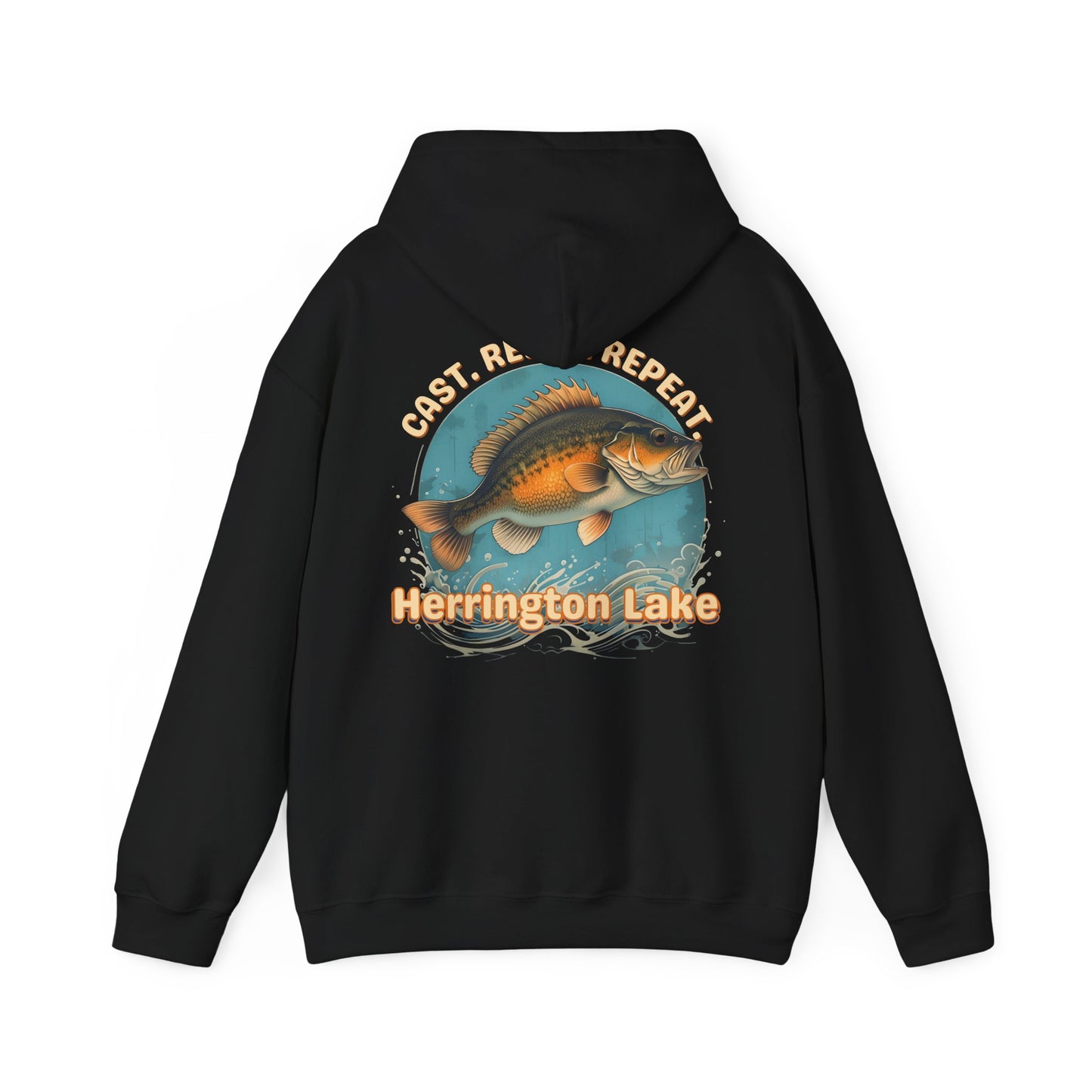 Cast. Relax. Repeat. Herrington Lake Double-Sided Unisex Heavy Blend™ Hooded Sweatshirt