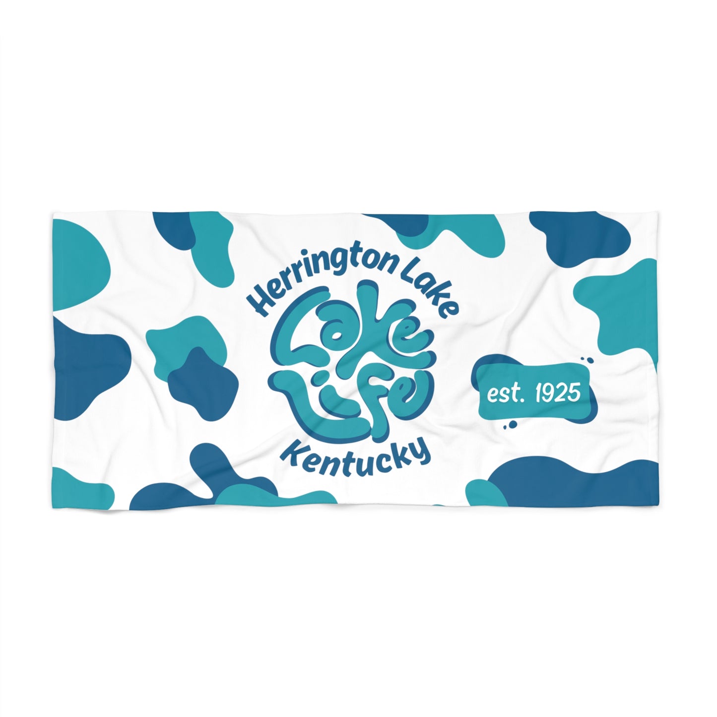 Herrington Lake Life Blob Beach Towel - Dark Blue