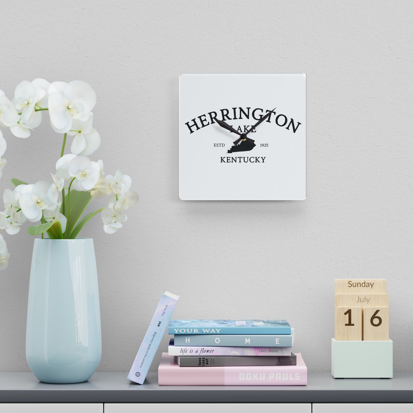 Simply Herrington Acrylic Wall Clock, Round & Square, White