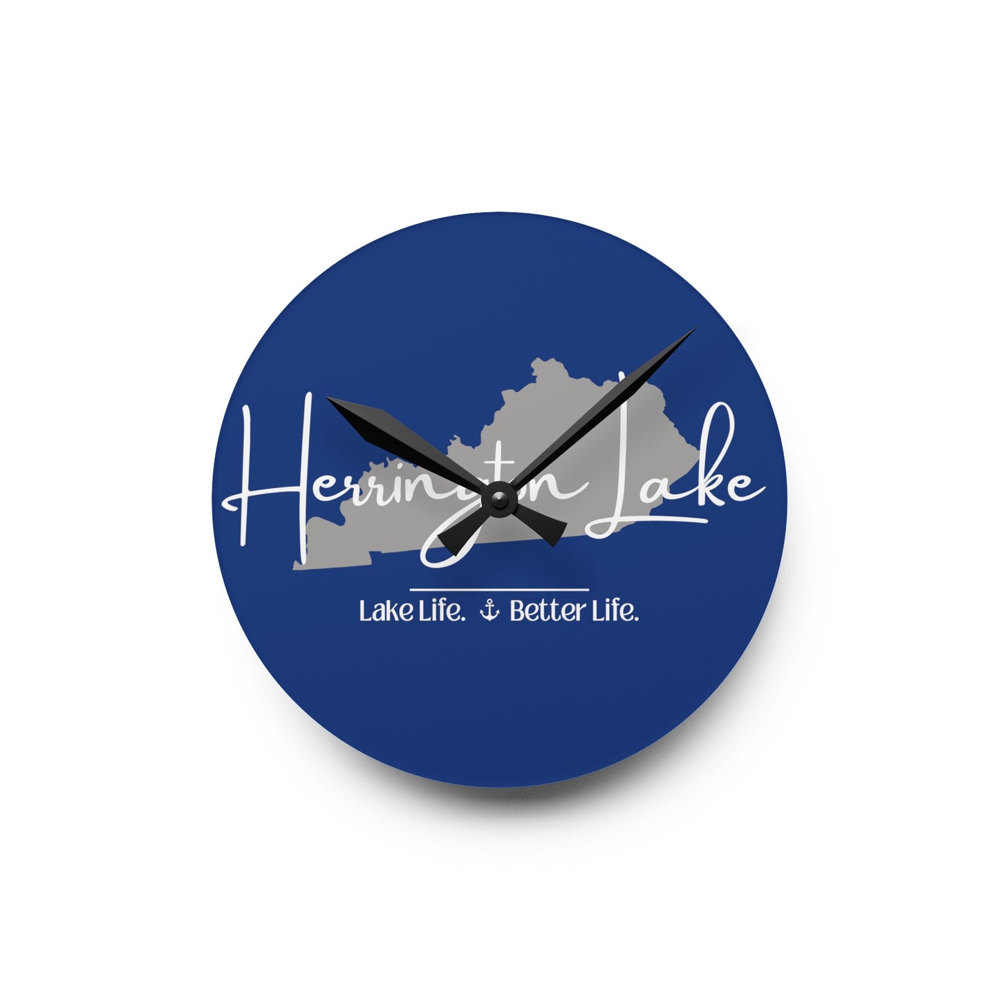 Herrington Lake Signature Collection Acrylic Wall Clock, Round, Blue