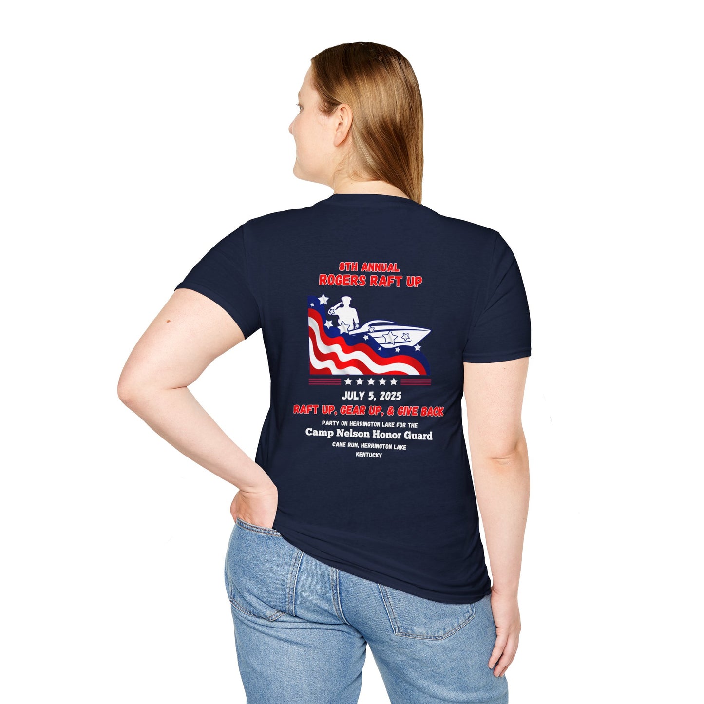 2025 Roger's Raft-Up for Camp Nelson Honor Guard 100% Ringspun Cotton UNISEX Double-Sided Tee