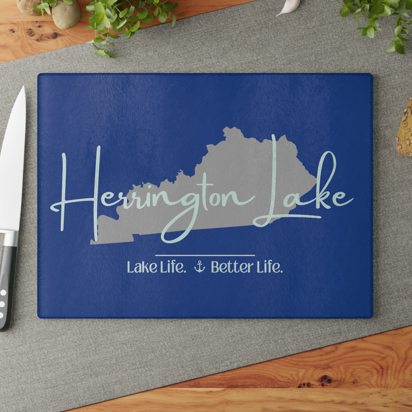 Herrington Lake Signature Collection Glass Cutting Board - Dark Blue
