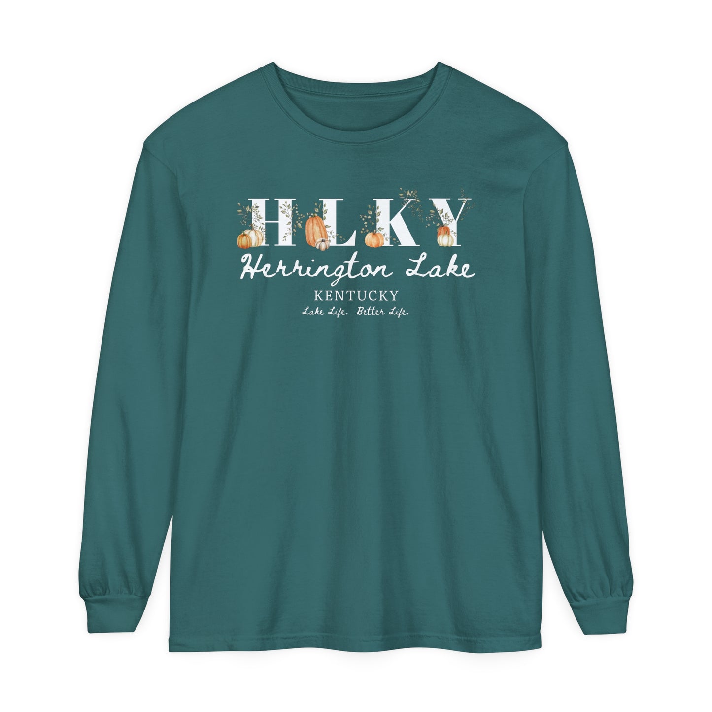 Fall Pumpkin HLKY Collection Garment-Dyed Premium Comfort Colors™ Long Sleeve T-Shirt