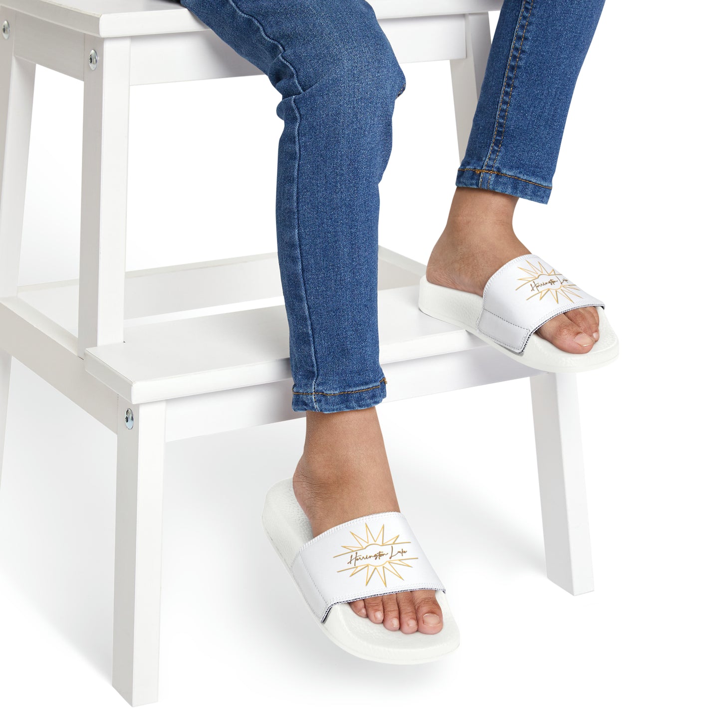Youth HLKY Sunburst Slide Sandals, White