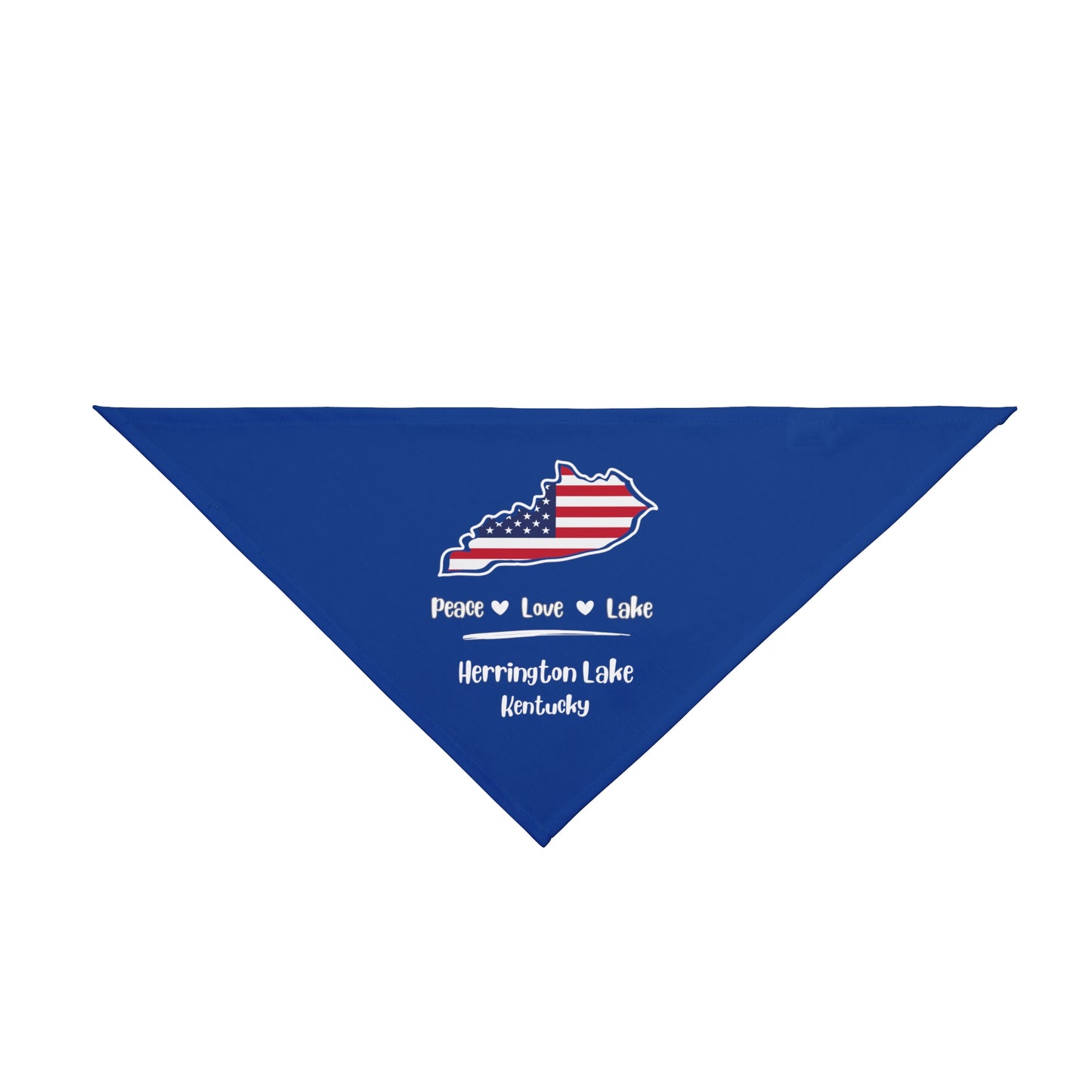 Peace, Love, Lake Pet Bandana, Dark Blue