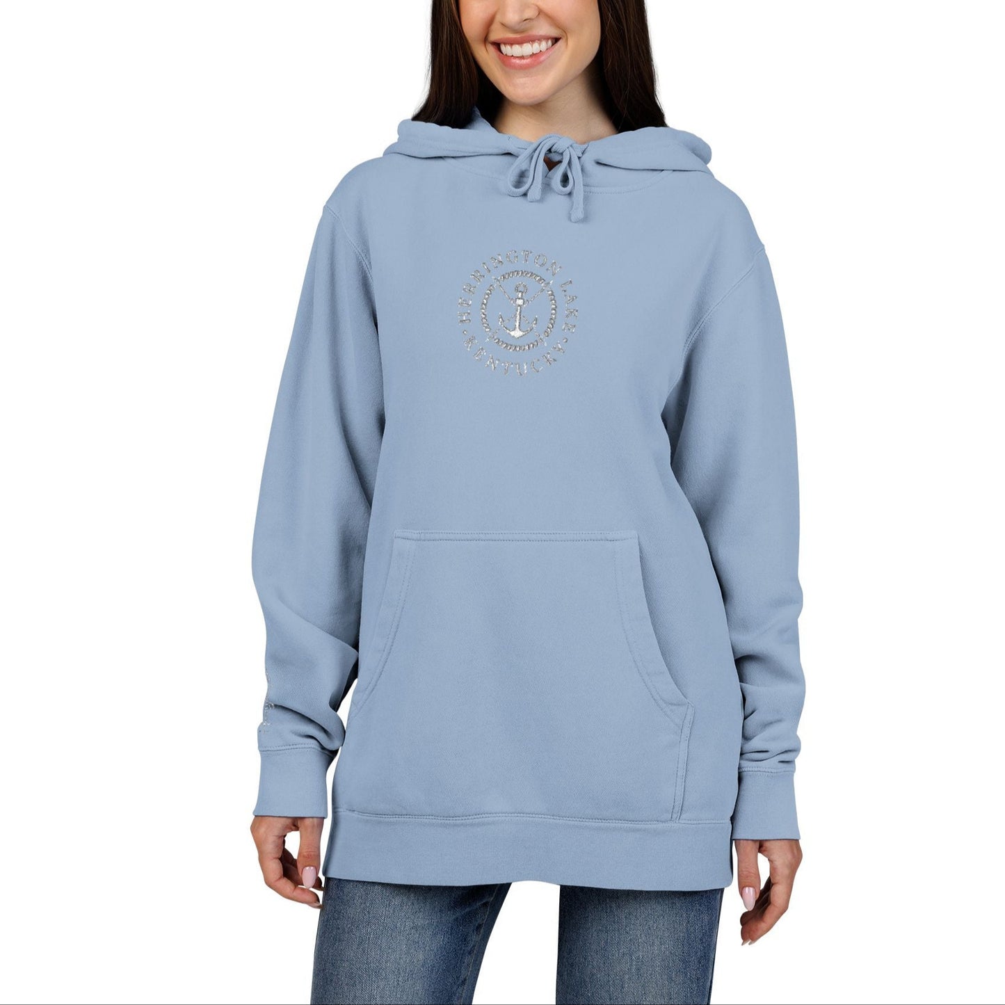 Embroidered Nautical Collection Independant Trading Company® Unisex Pigment-Dyed Hoodie