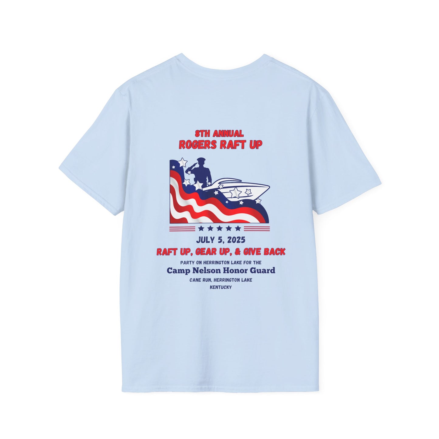 2025 Roger's Raft-Up for Camp Nelson Honor Guard 100% Ringspun Cotton UNISEX Double-Sided Tee
