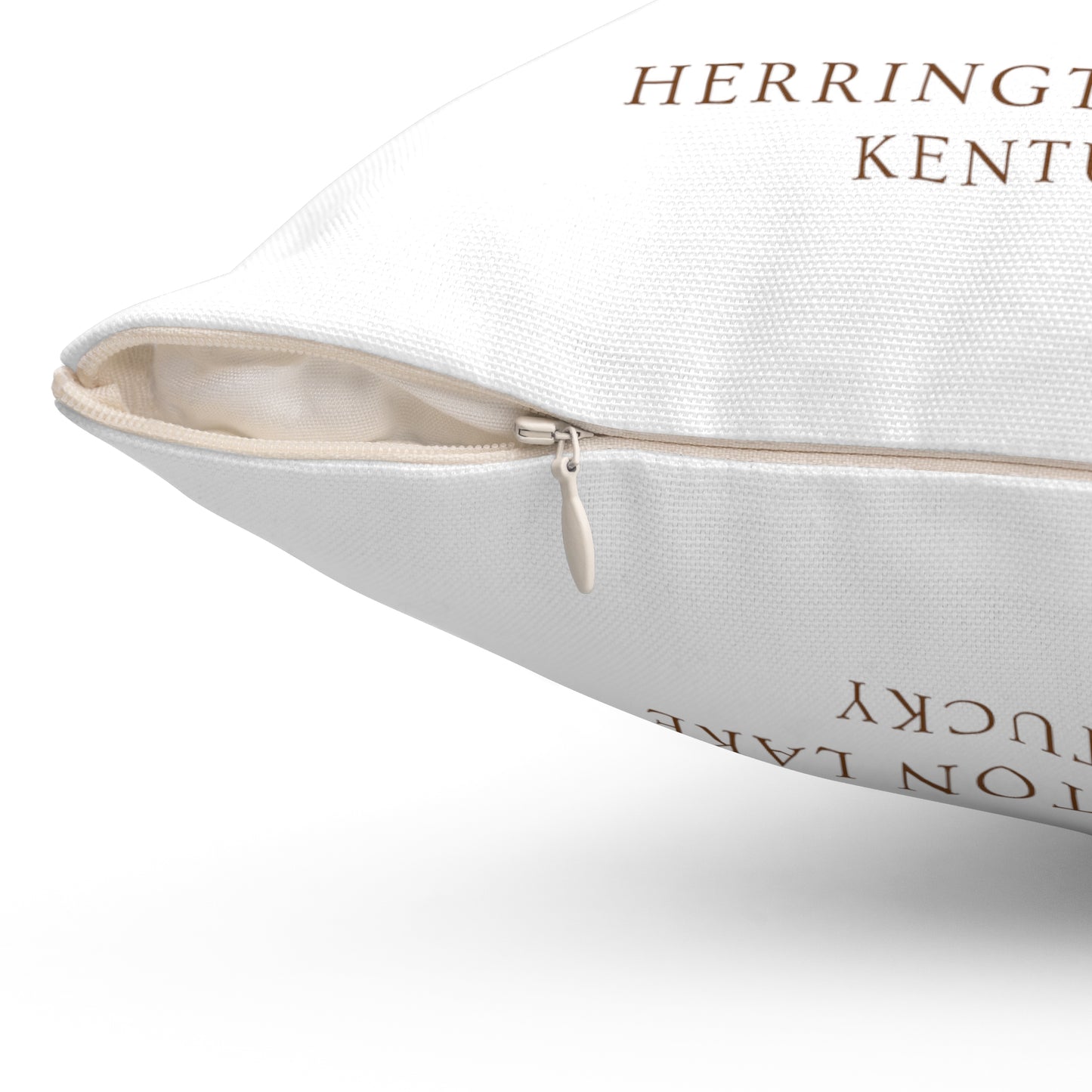 "A Golden Herrington Lake Christmas" Spun Polyester Square Accent Pillow (White)