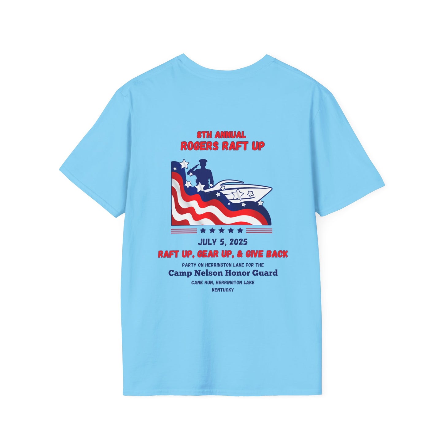 2025 Roger's Raft-Up for Camp Nelson Honor Guard 100% Ringspun Cotton UNISEX Double-Sided Tee