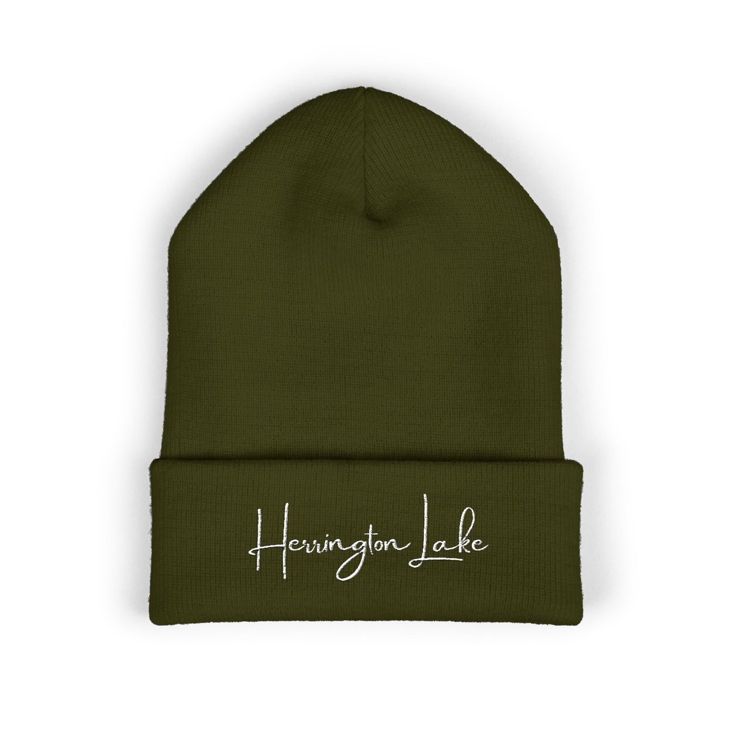 Embroidered Herrington Lake Script Logo Classic Cuffed Beanie