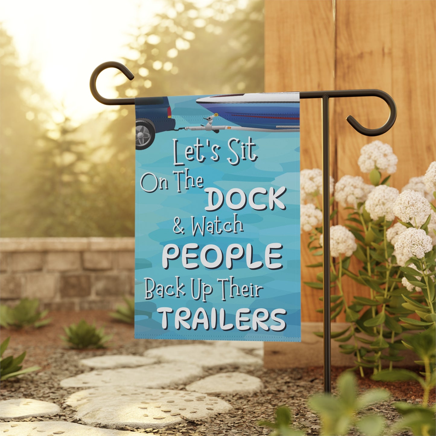 "Let's Sit on the Dock" Garden Flag