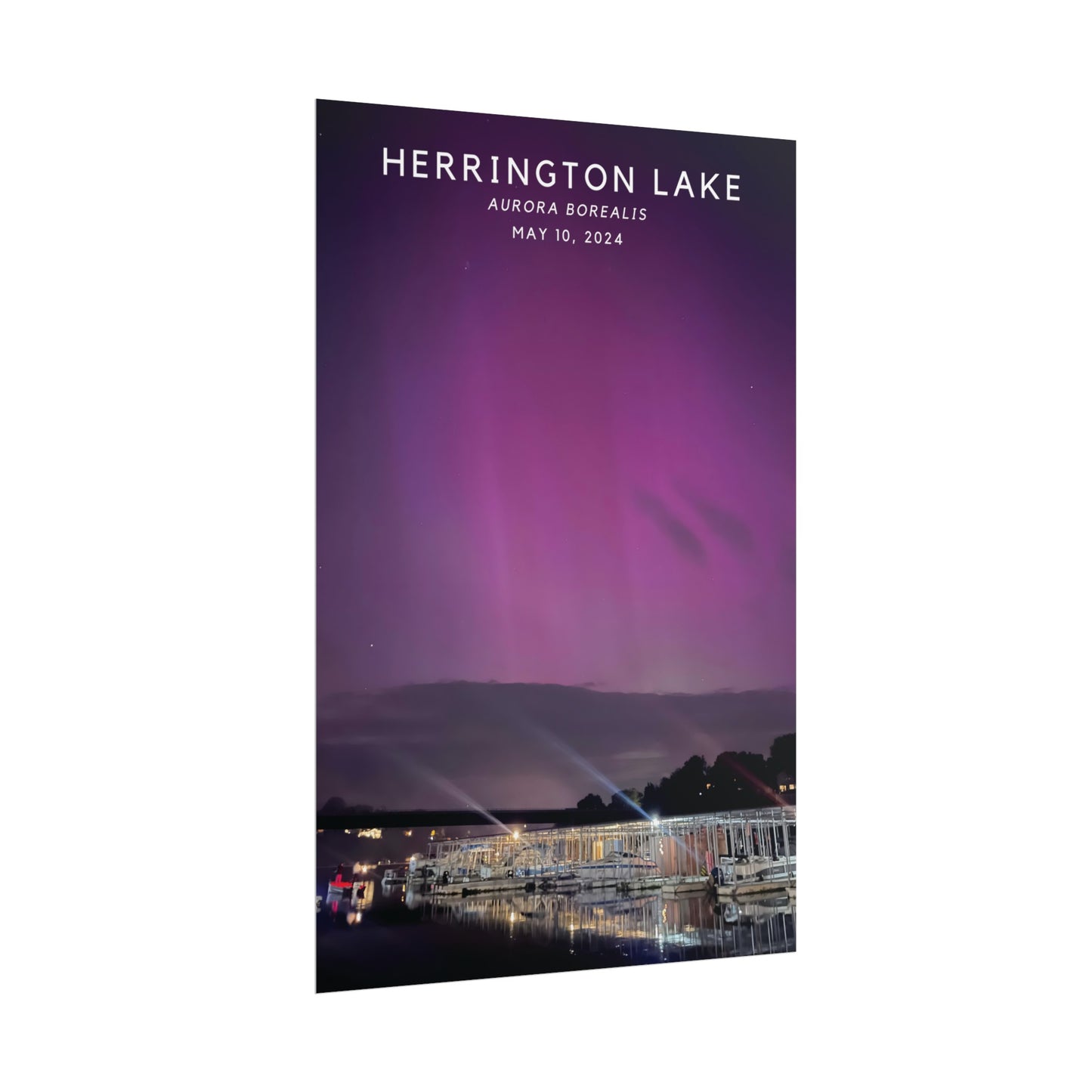 Northern Lights Over Herrington Limited Edition Rolled Posters with Titled Top