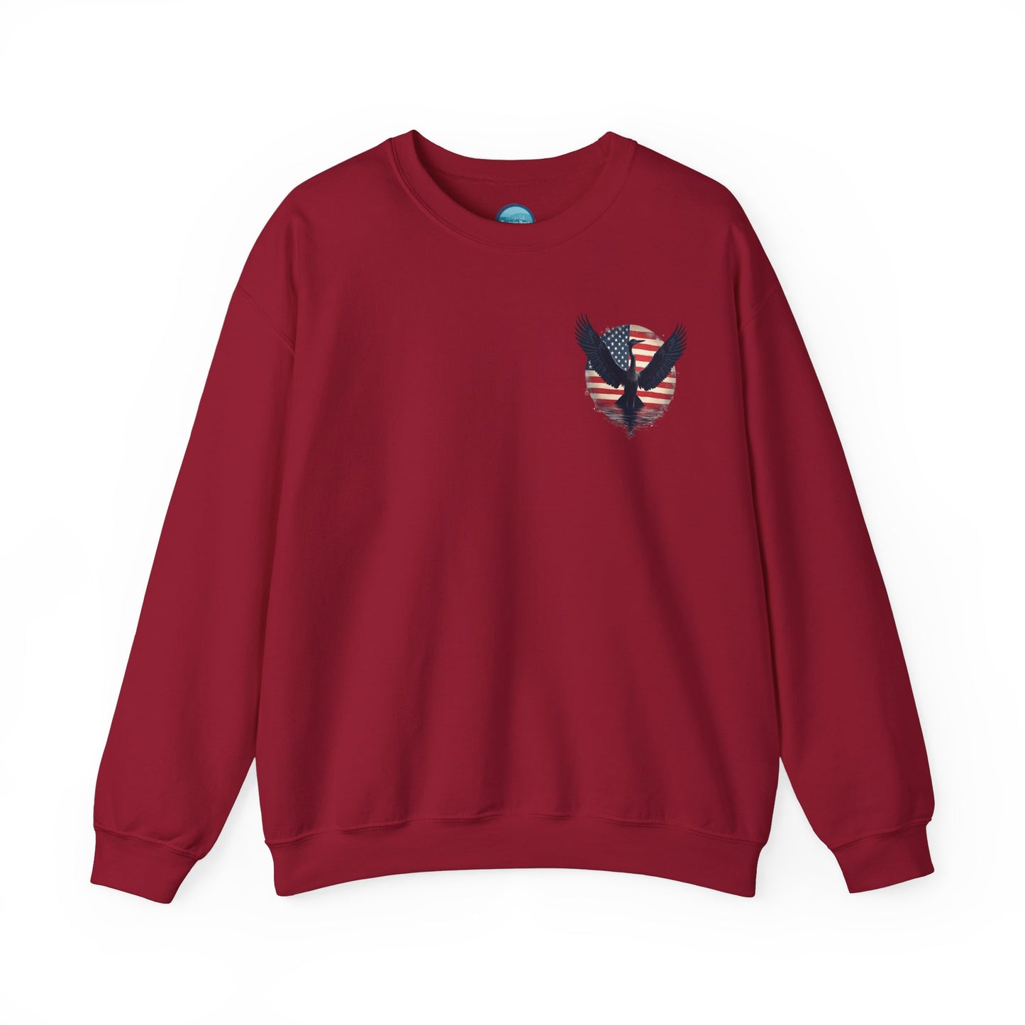 "Liberty Heron" Lake Patriots Collection Double-Sided Print Unisex Heavy Blend™ Crewneck Sweatshirt