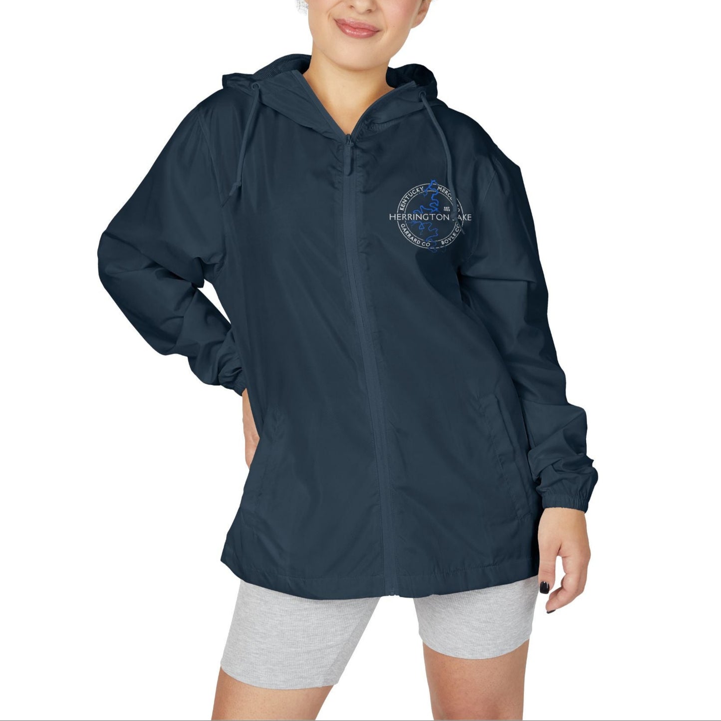 The "Classic" Herrington Lake and County Unisex Full-Zip Windbreaker Jacket