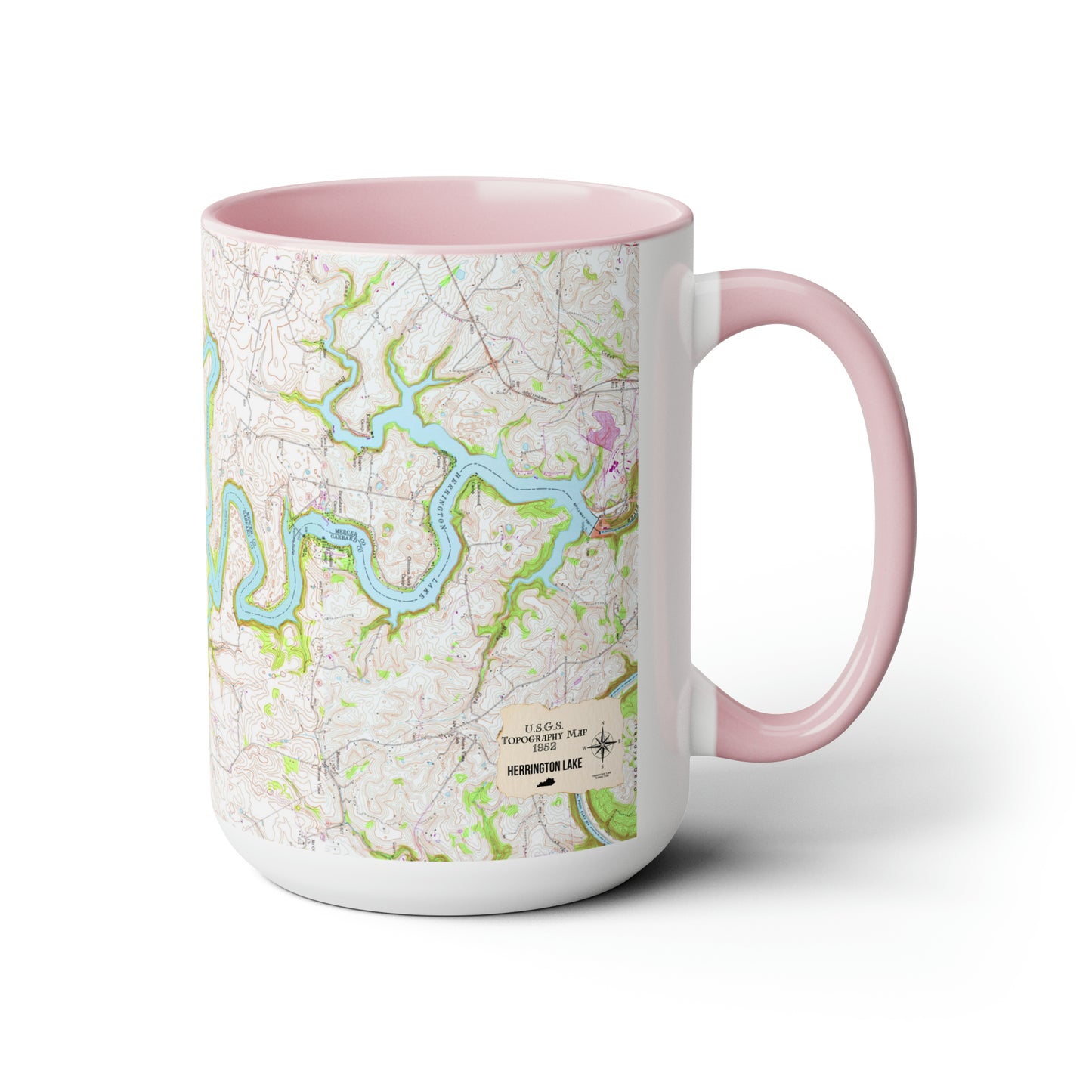 1952 Full USGS Herrington Lake Topography Map Biggie Coffee Mugs, 15oz