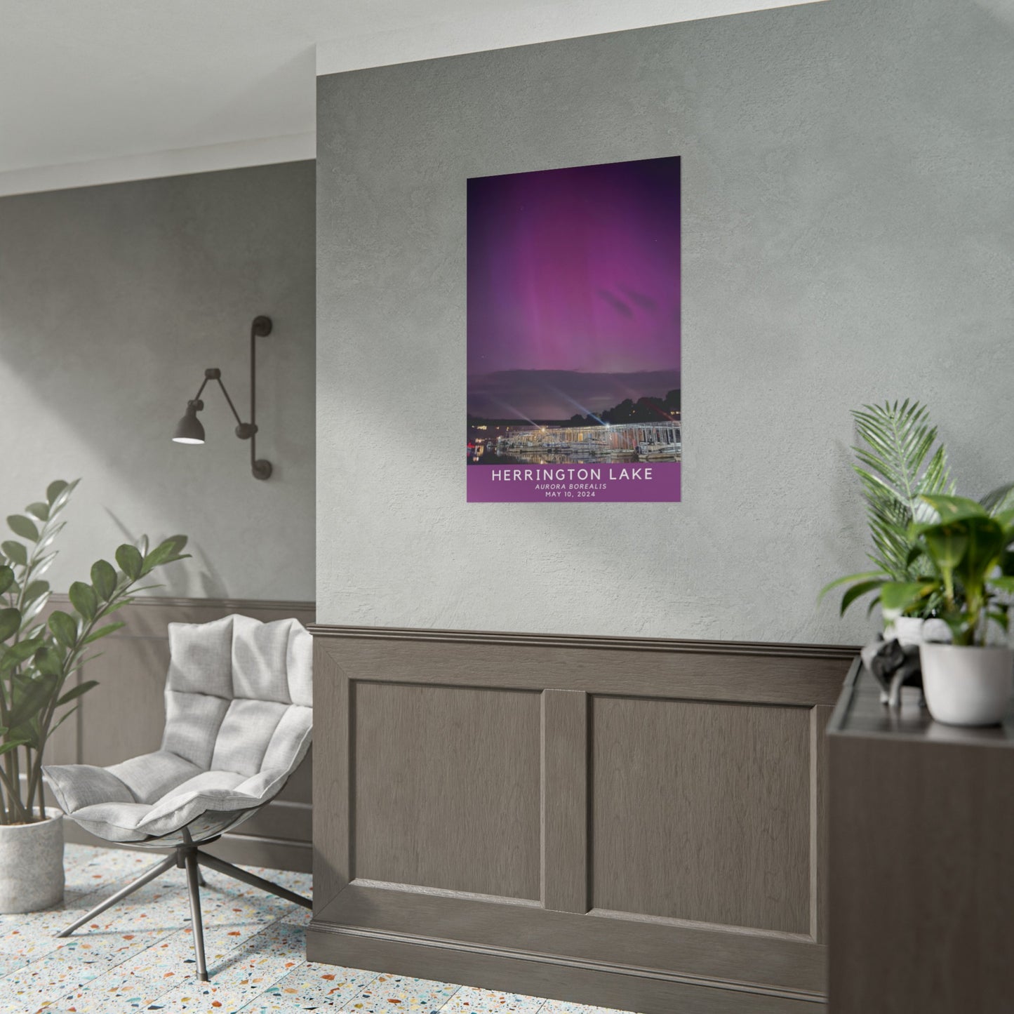 Northern Lights Over Herrington Limited Edition Rolled Posters with Titled Bottom