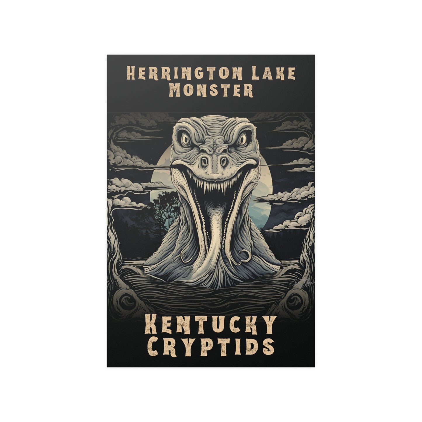 Herrington Lake Monster - Kentucky Cryptids Satin Poster (210gsm)