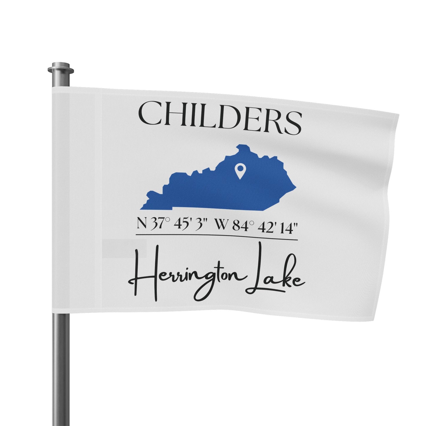 Personalized Custom Herrington Lake Name & Coordinates Flag