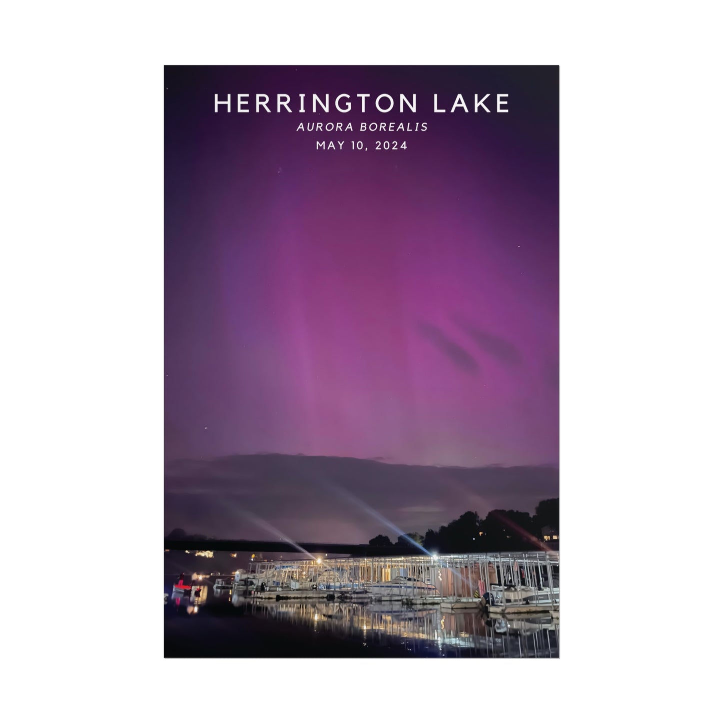 Northern Lights Over Herrington Limited Edition Rolled Posters with Titled Top