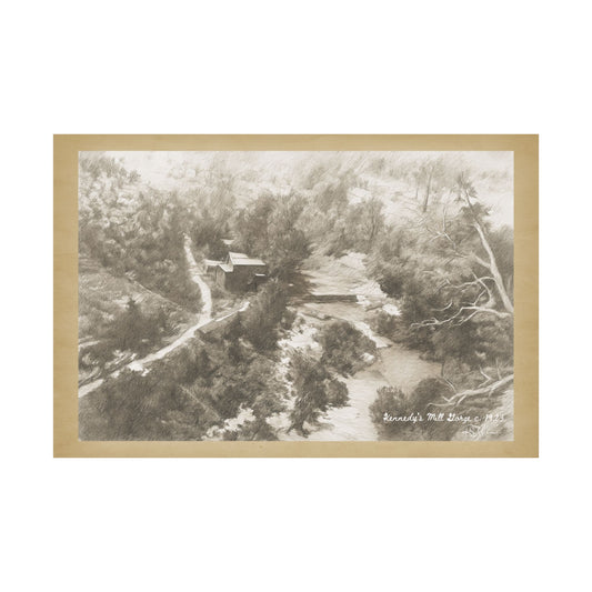 Kennedy's Mill Gorge c. 1923 in Pencil Satin Fine Art Poster Print (300gsm)