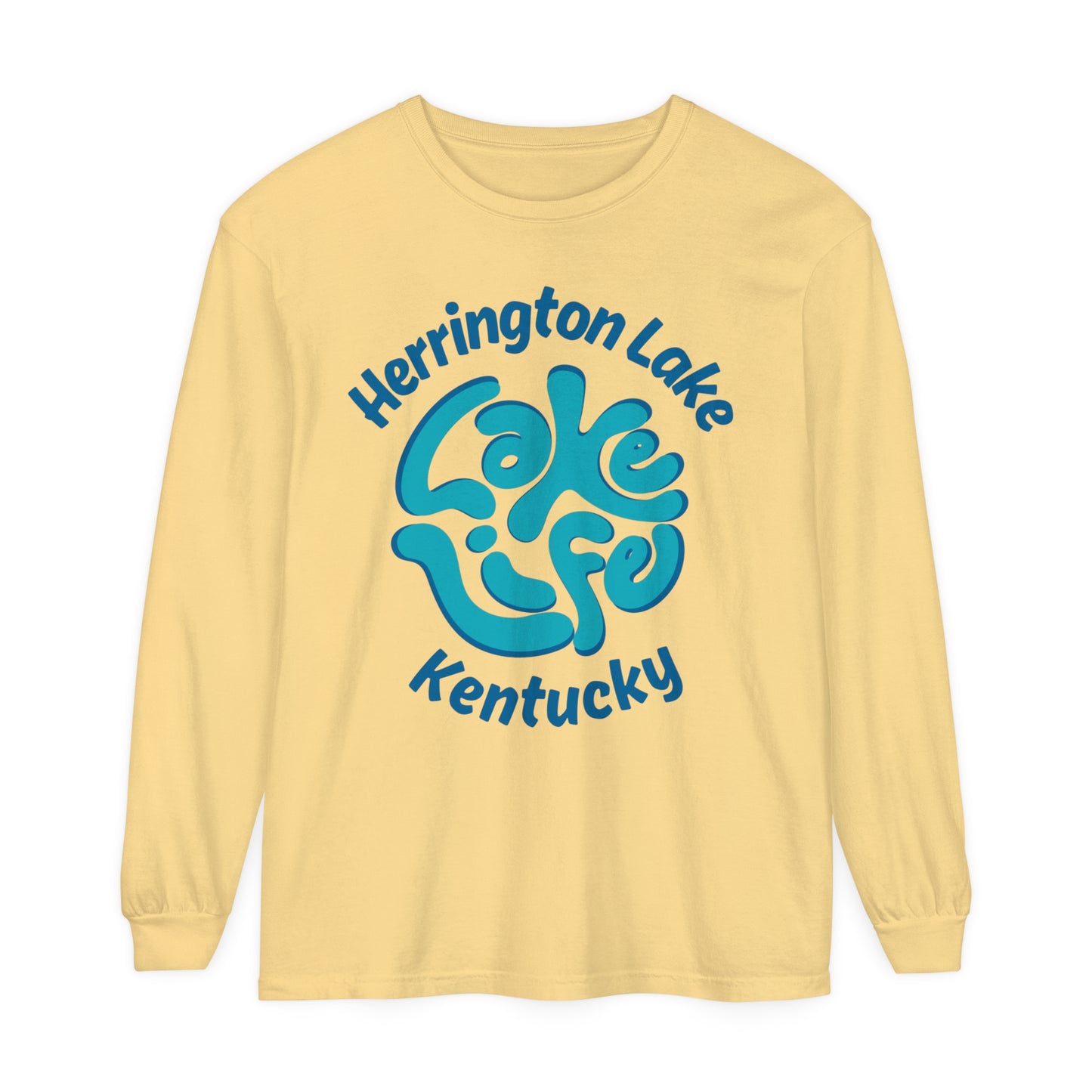Herrington Lake Spring Pastels "Lake Life" Garment-Dyed Premium Comfort Colors™ Long Sleeve T-Shirt