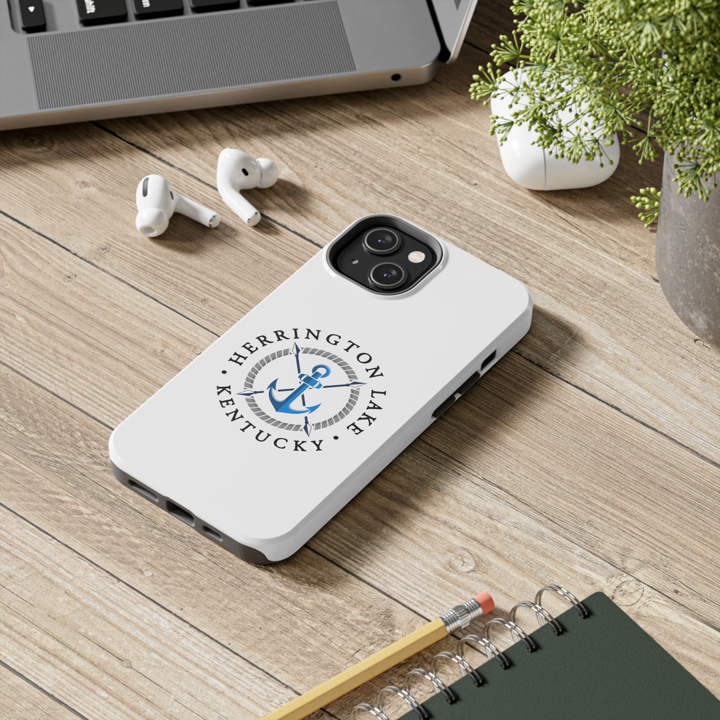 Herrington Lake Nautical Tough Phone Cases, White