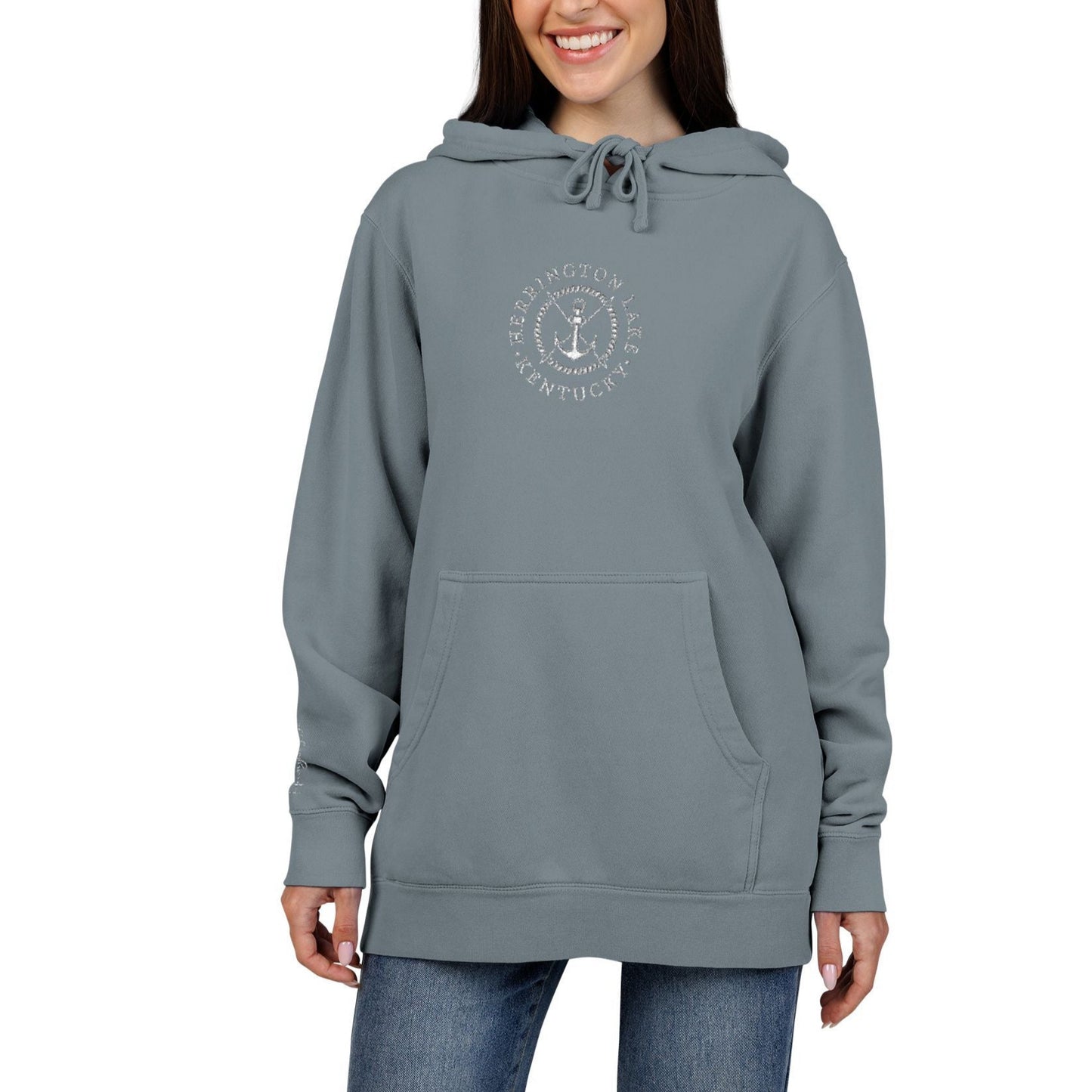 Embroidered Nautical Collection Independant Trading Company® Unisex Pigment-Dyed Hoodie