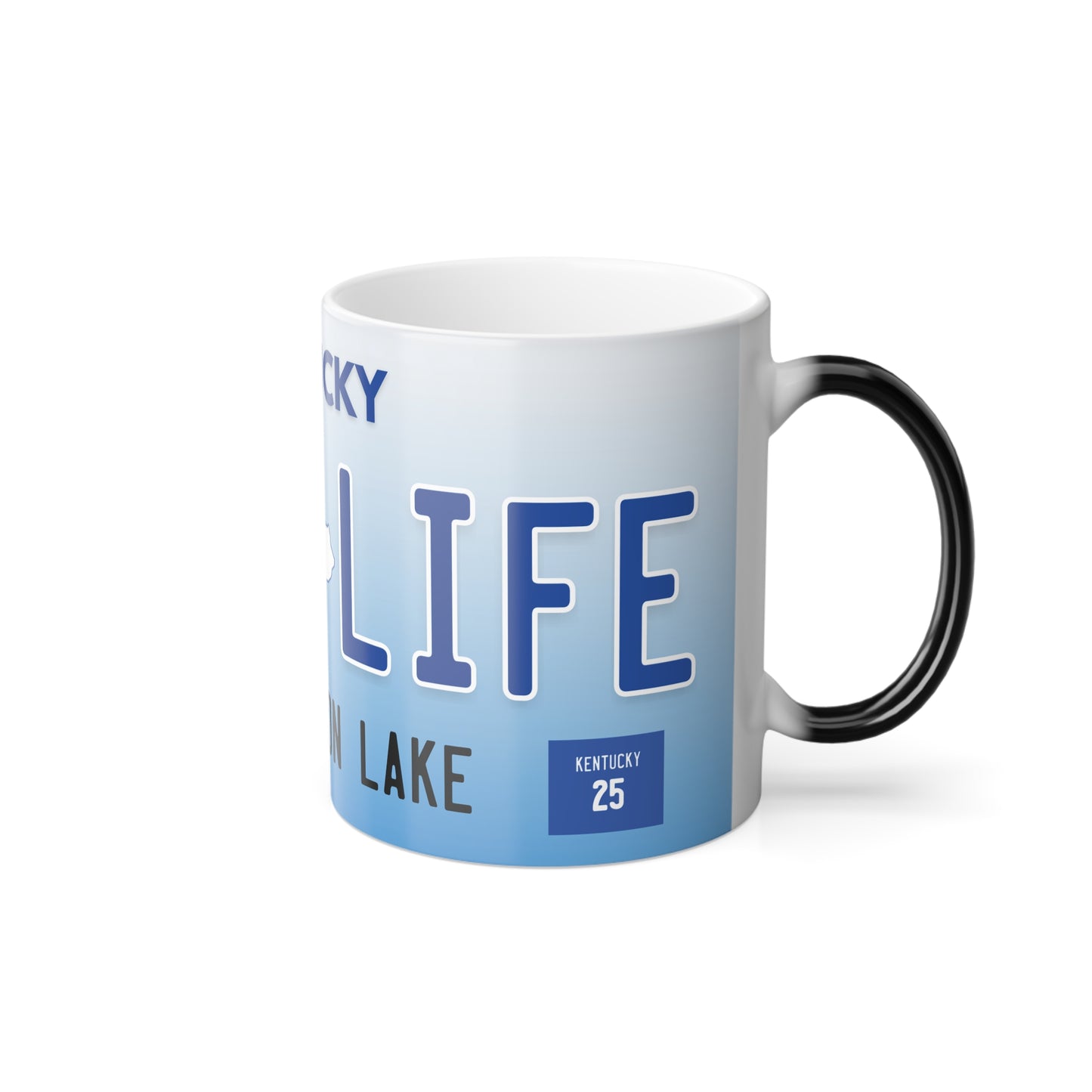Herrington Lake Life License Plate Color Morphing Mug, 11oz