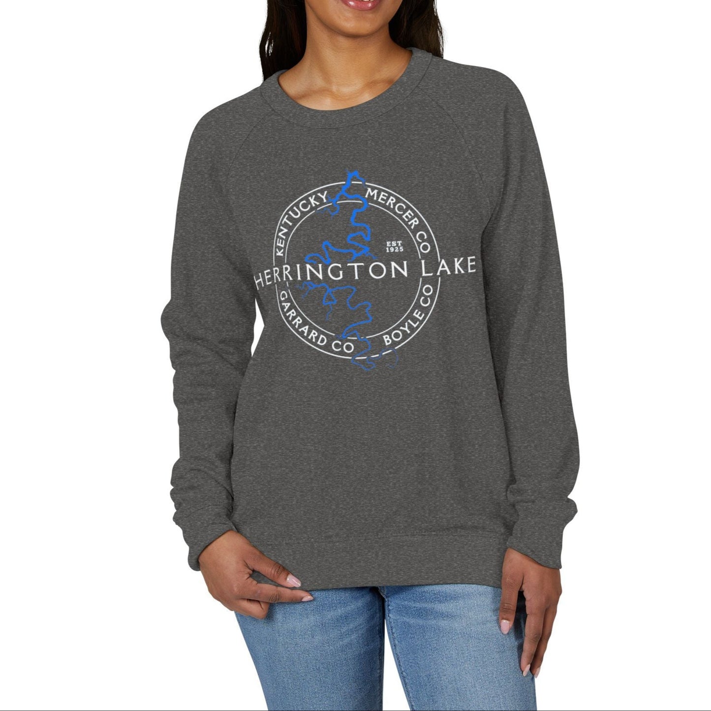 The "Classic" Herrington Lake and County Unisex French Terry Raglan Crewneck