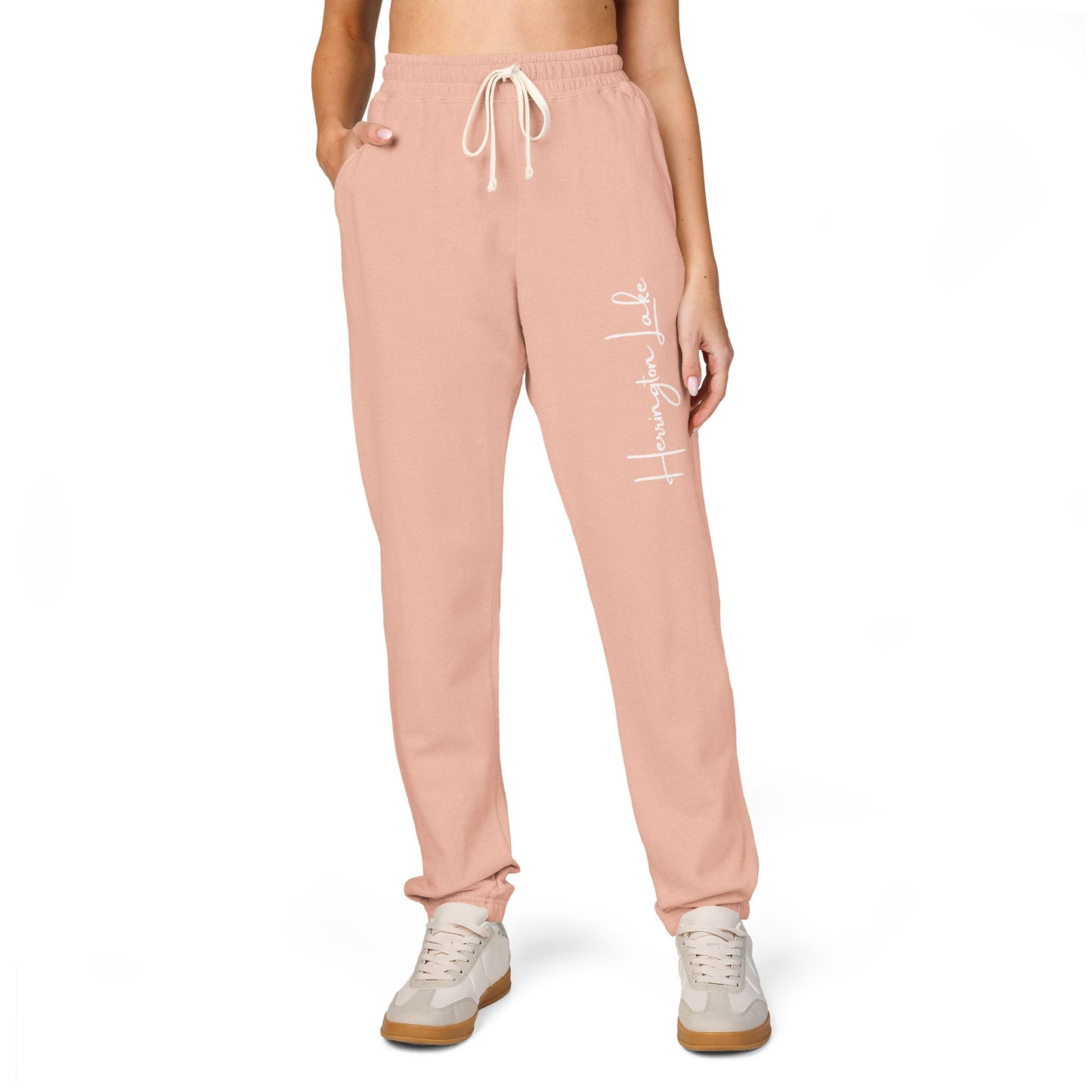 Herrington Lake Script Logo Unisex Garment-Dyed Fleece Sweatpants